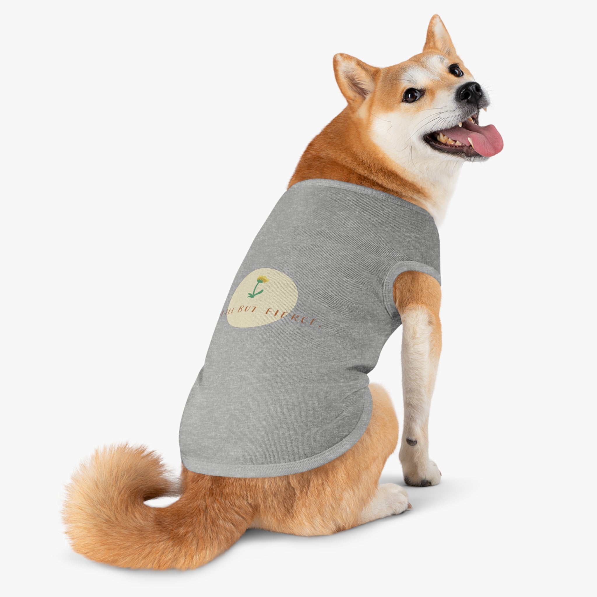 Small But Fierce Pet Tank Top — Floral Dandelion Graphic for Small Dogs & Cats