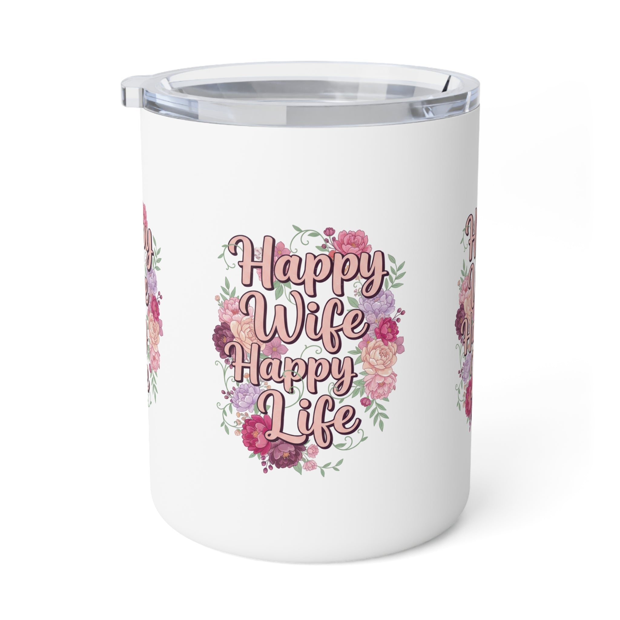 Happy Wife Happy Life 10oz Insulated Coffee Mug — Travel Tumbler