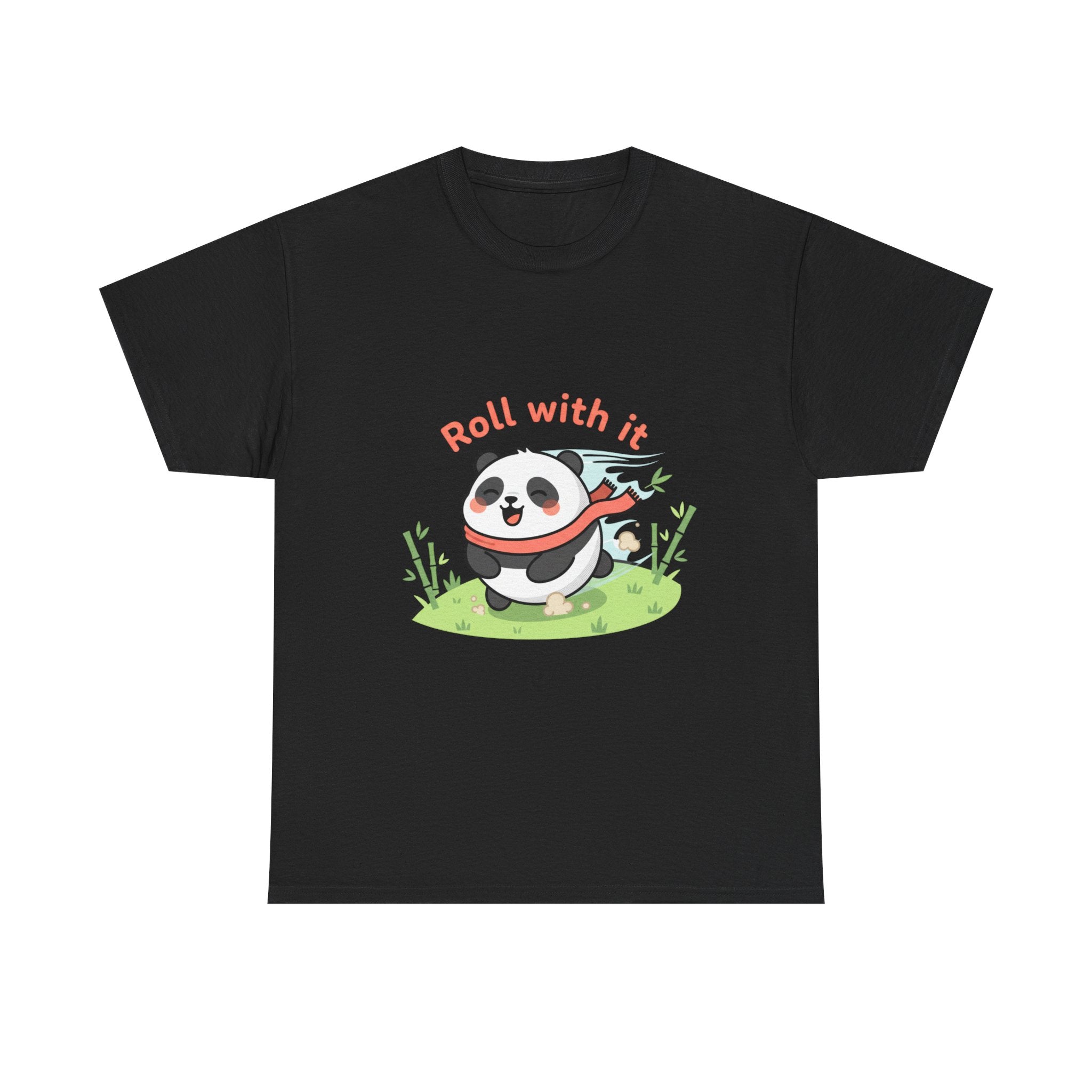 Panda "Roll With It" Cartoon Tee