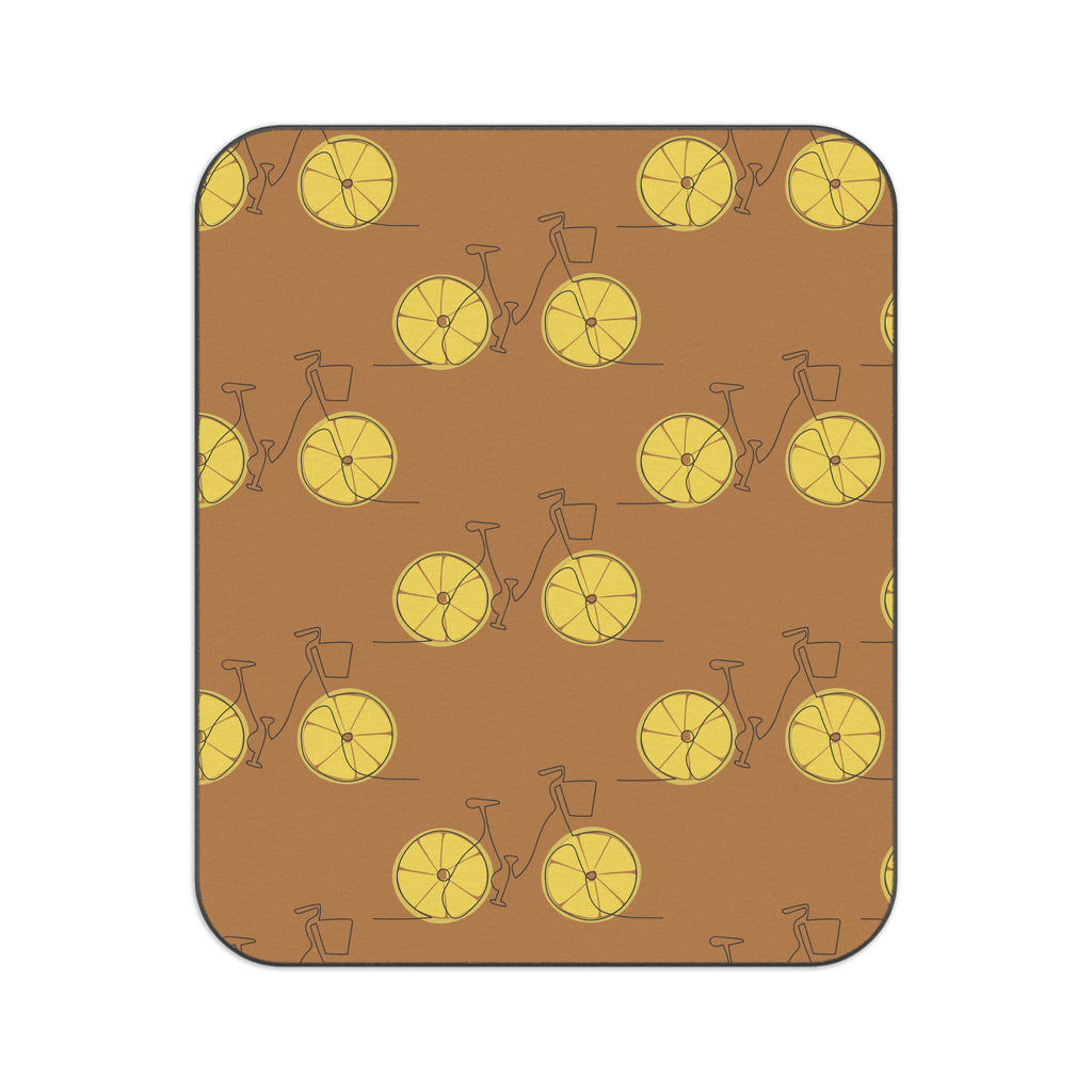 Retro Lemon Bicycle Picnic Blanket