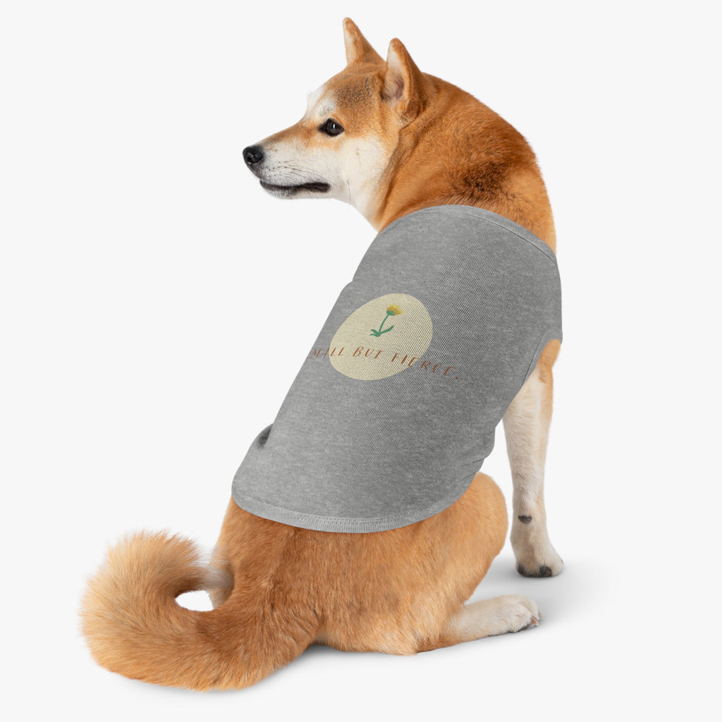 Small But Fierce Pet Tank Top — Floral Dandelion Graphic for Small Dogs & Cats