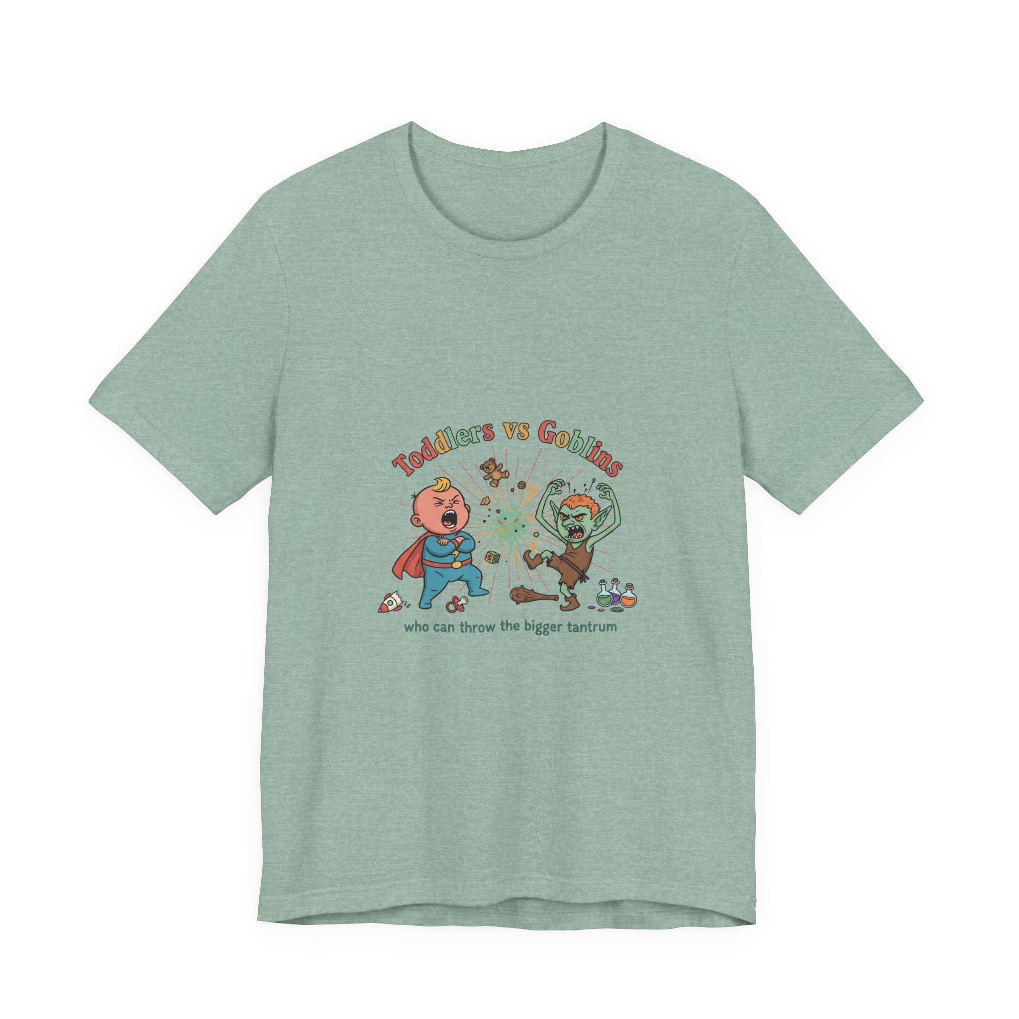 Goblins vs Toddlers T-Shirt — "Who Can Throw the Bigger Tantrum" Funny Kids & Parent Shirt