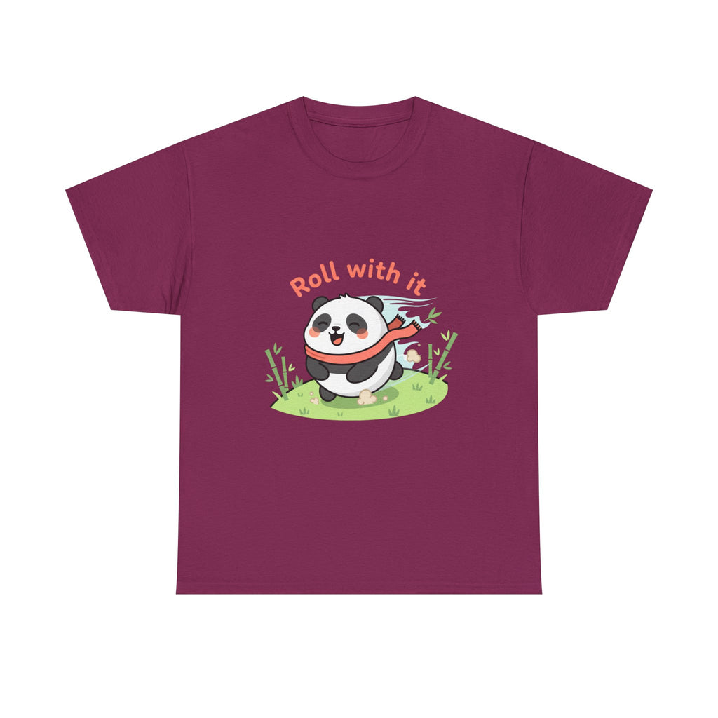 Panda "Roll With It" Cartoon Tee