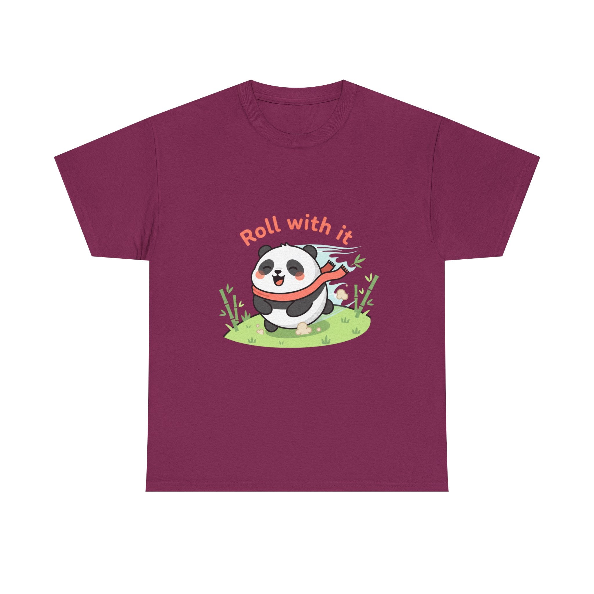 Panda "Roll With It" Cartoon Tee