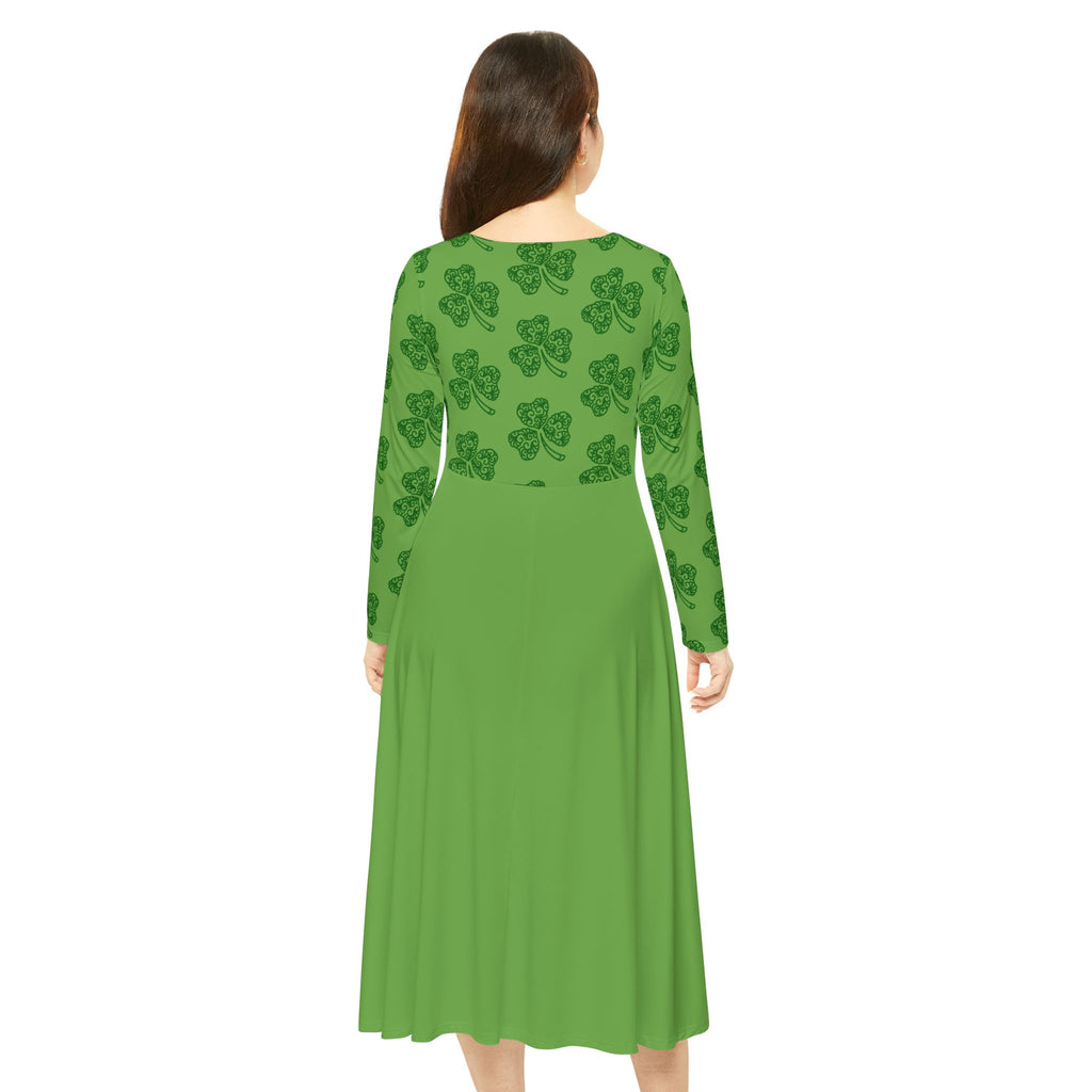Green Shamrock Long Sleeve Dress