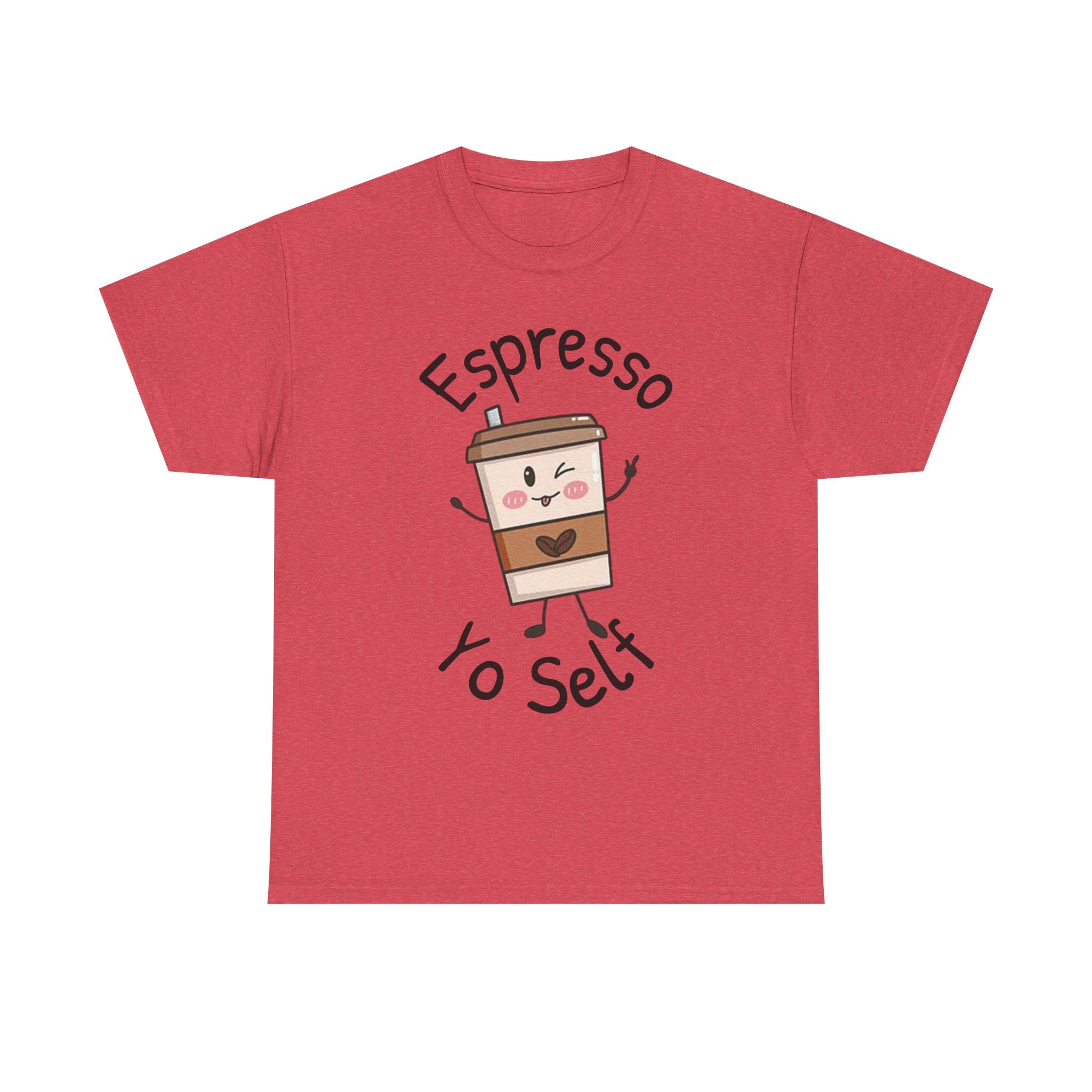Espresso Yo Self Coffee Tee — Animated Coffee Guy Graphic T-Shirt