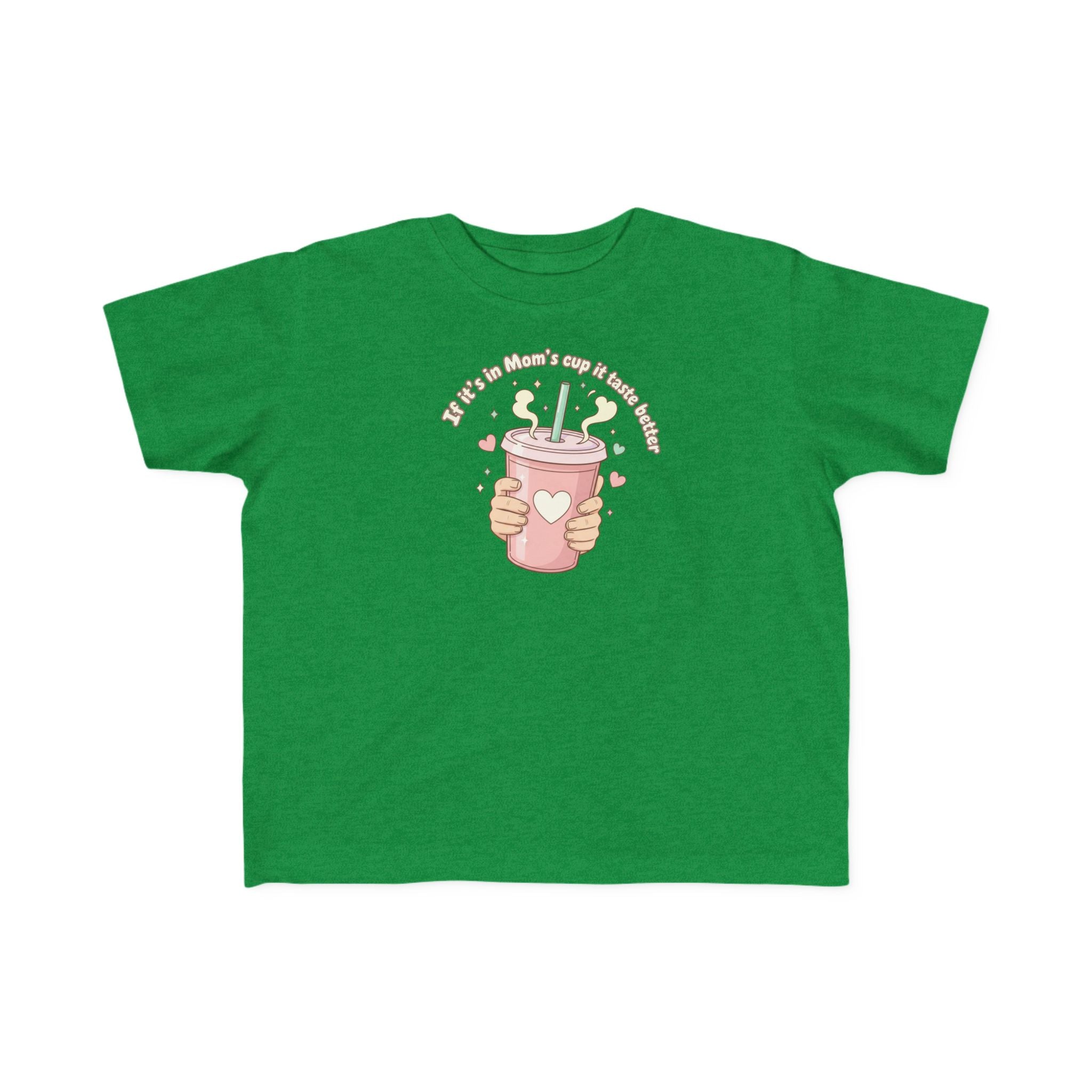 Toddler Tee — Cute Graphic 'Drinking from Mom's Cup' Humorous Kids Shirt