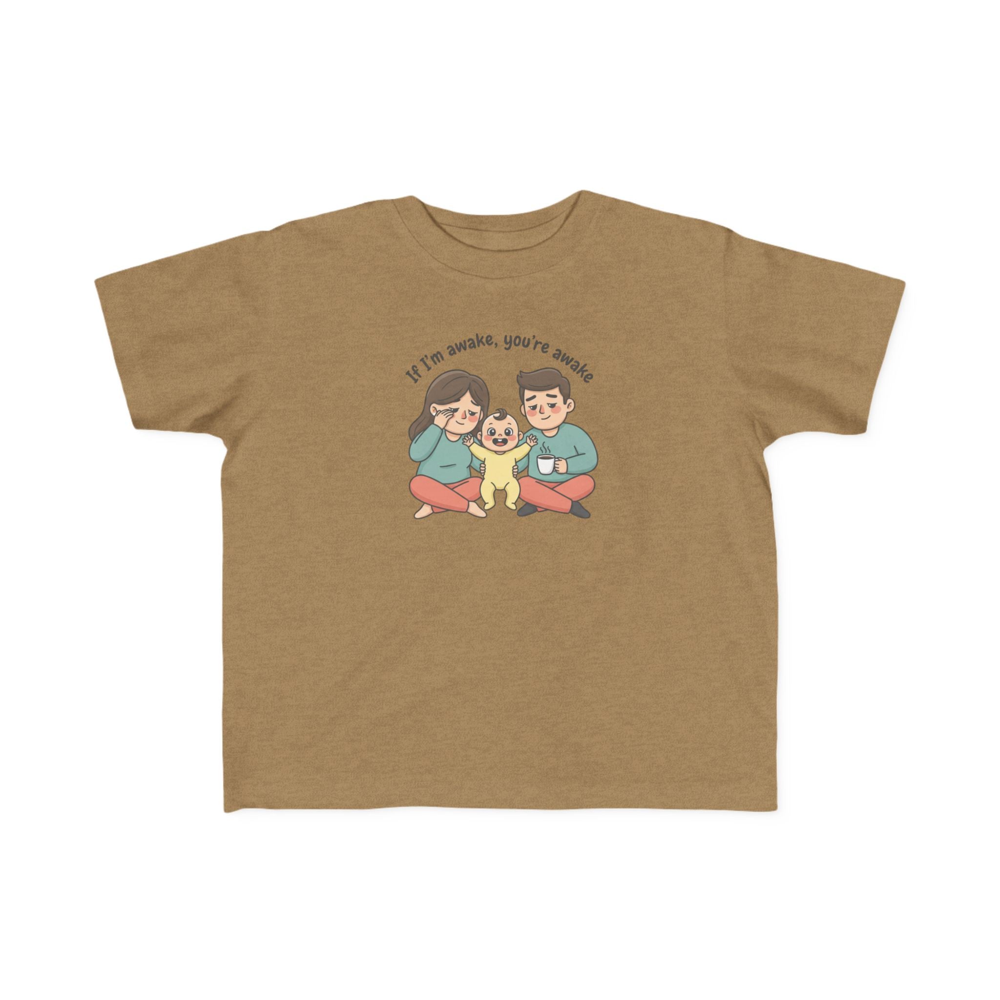 Toddler Tee — 'Tired Parents, Awake Energetic Child' Cute Kid Shirt