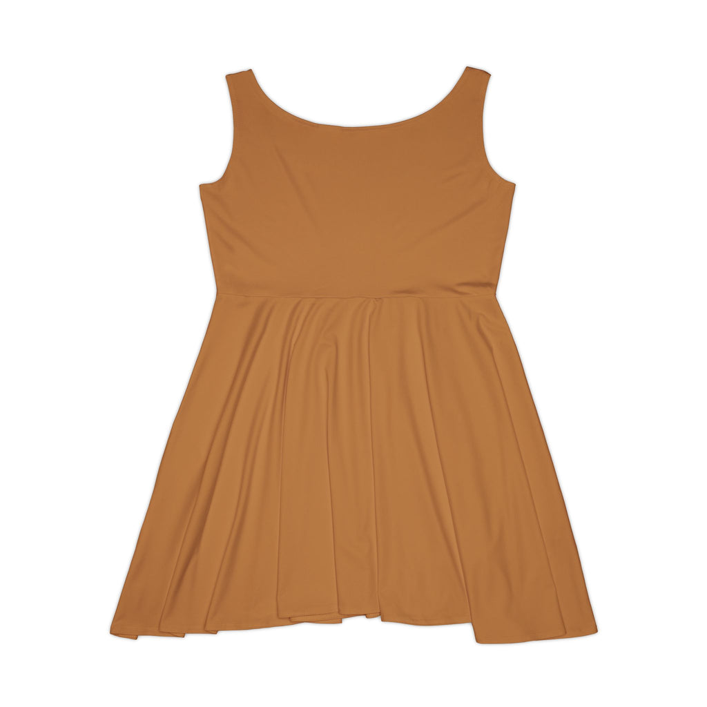 Golden Floral Skater Dress