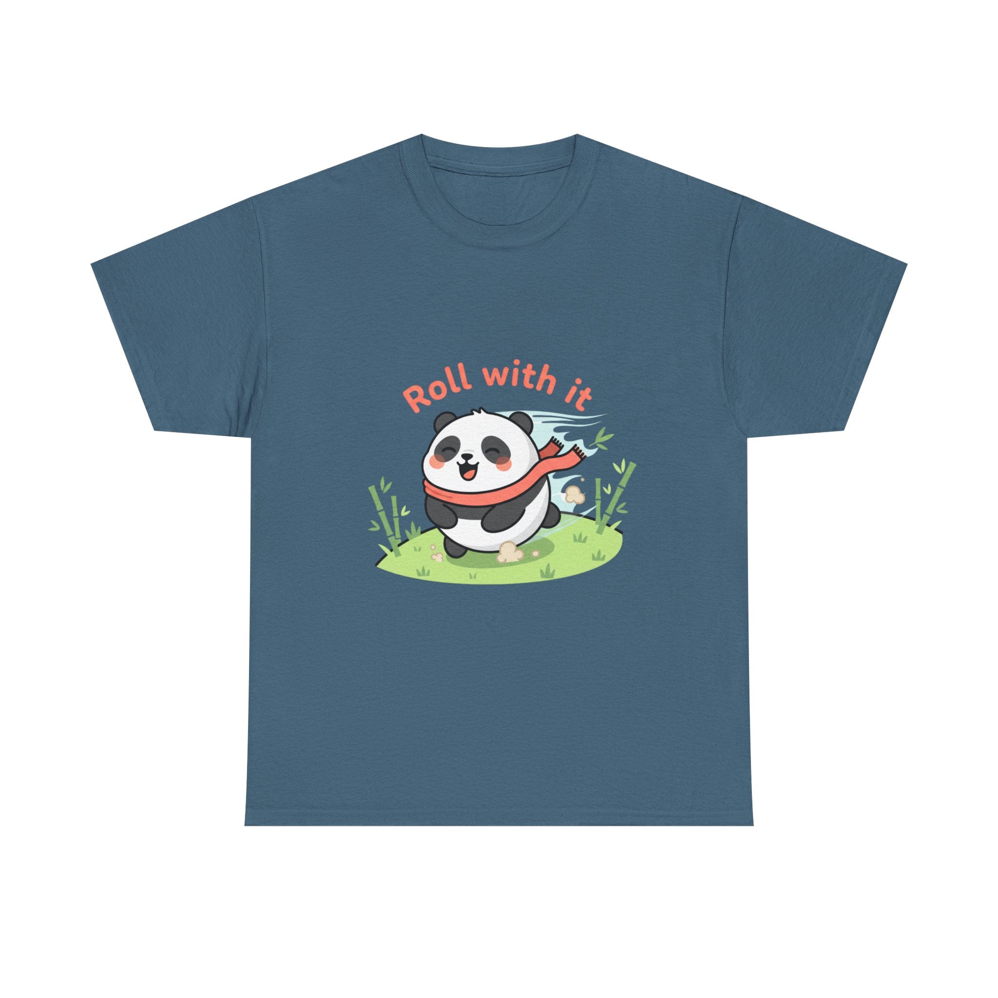 Panda "Roll With It" Cartoon Tee