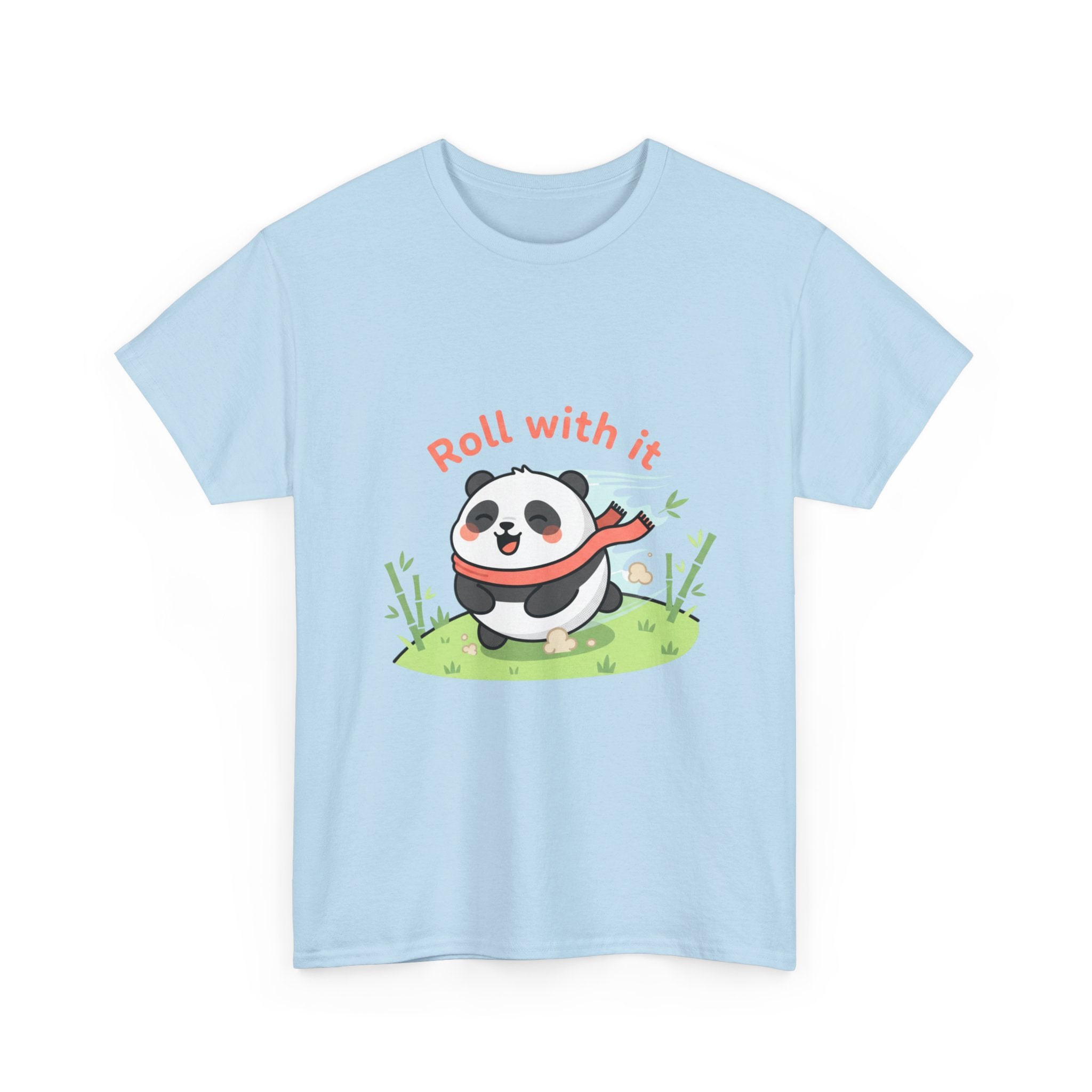 Panda "Roll With It" Cartoon Tee
