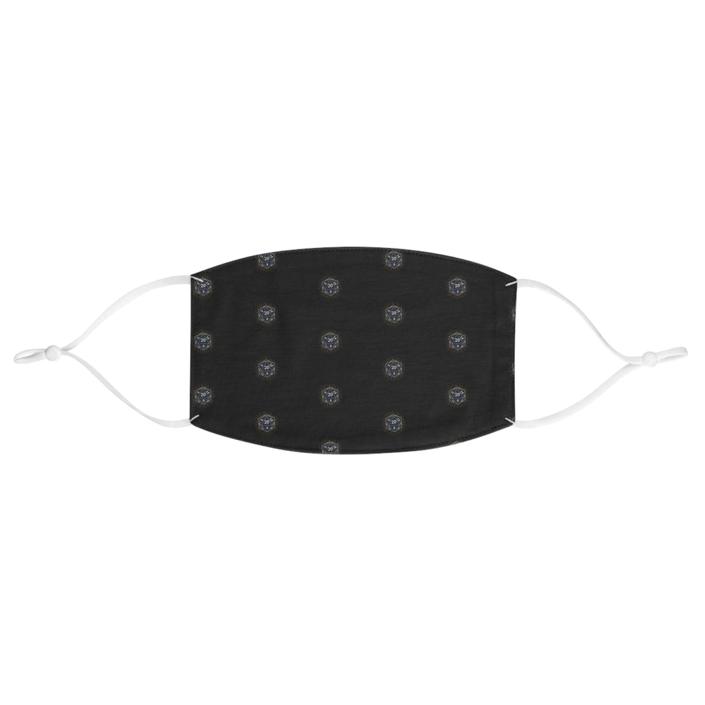D20 Dice Black Reuseable Face Mask