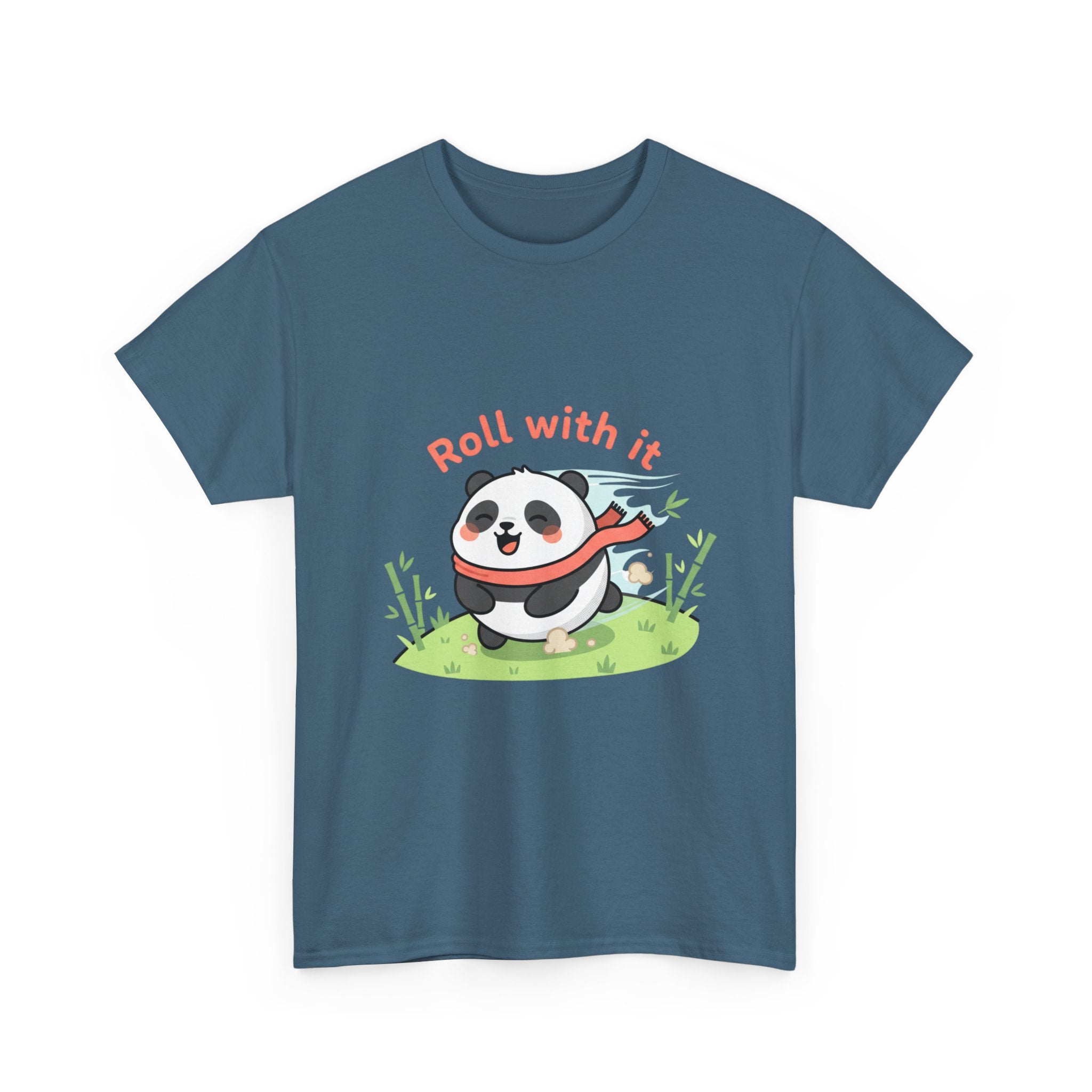 Panda "Roll With It" Cartoon Tee