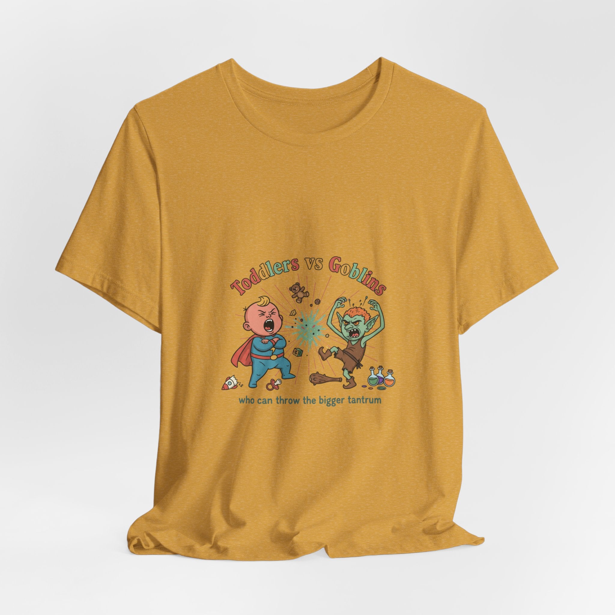 Goblins vs Toddlers T-Shirt — "Who Can Throw the Bigger Tantrum" Funny Kids & Parent Shirt