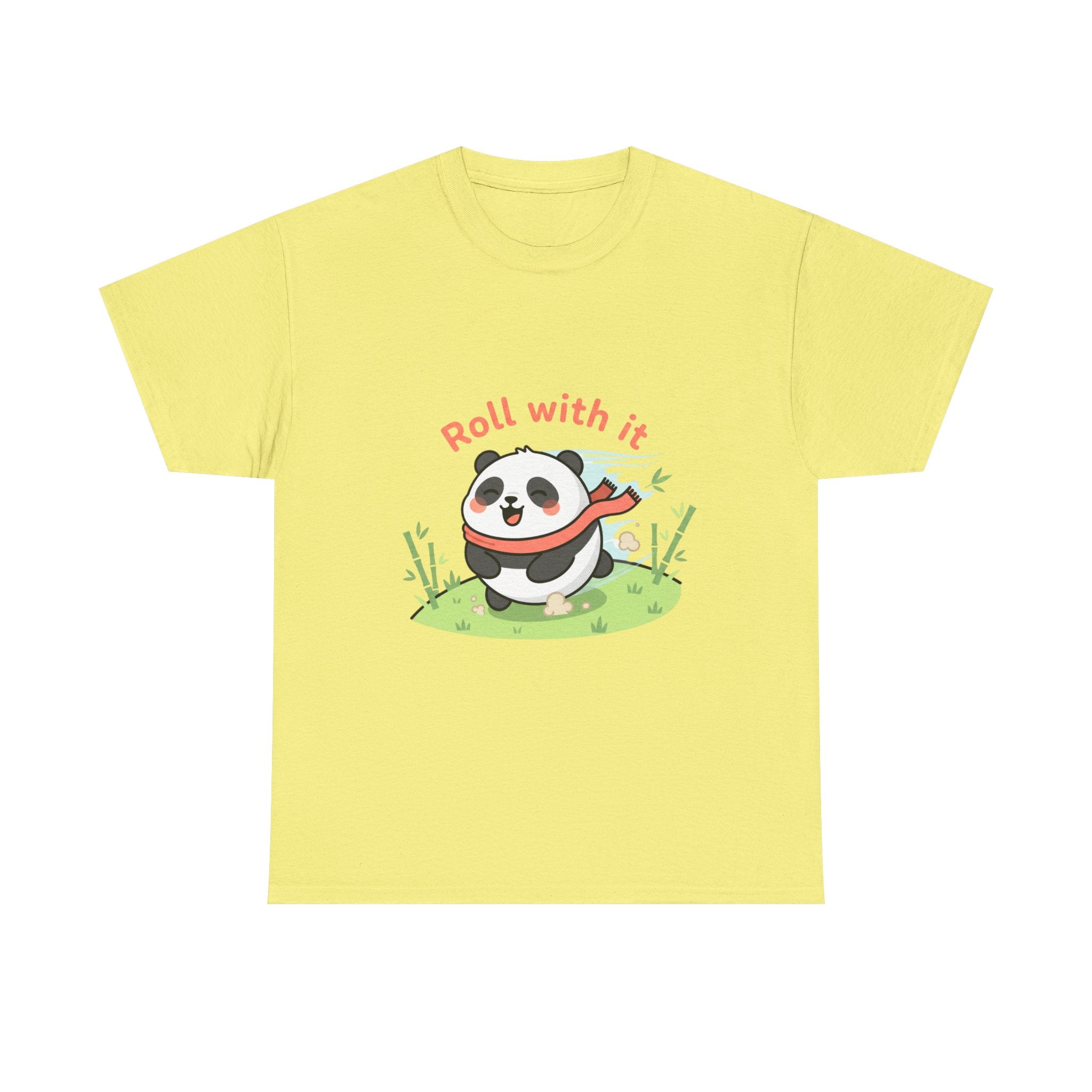 Panda "Roll With It" Cartoon Tee