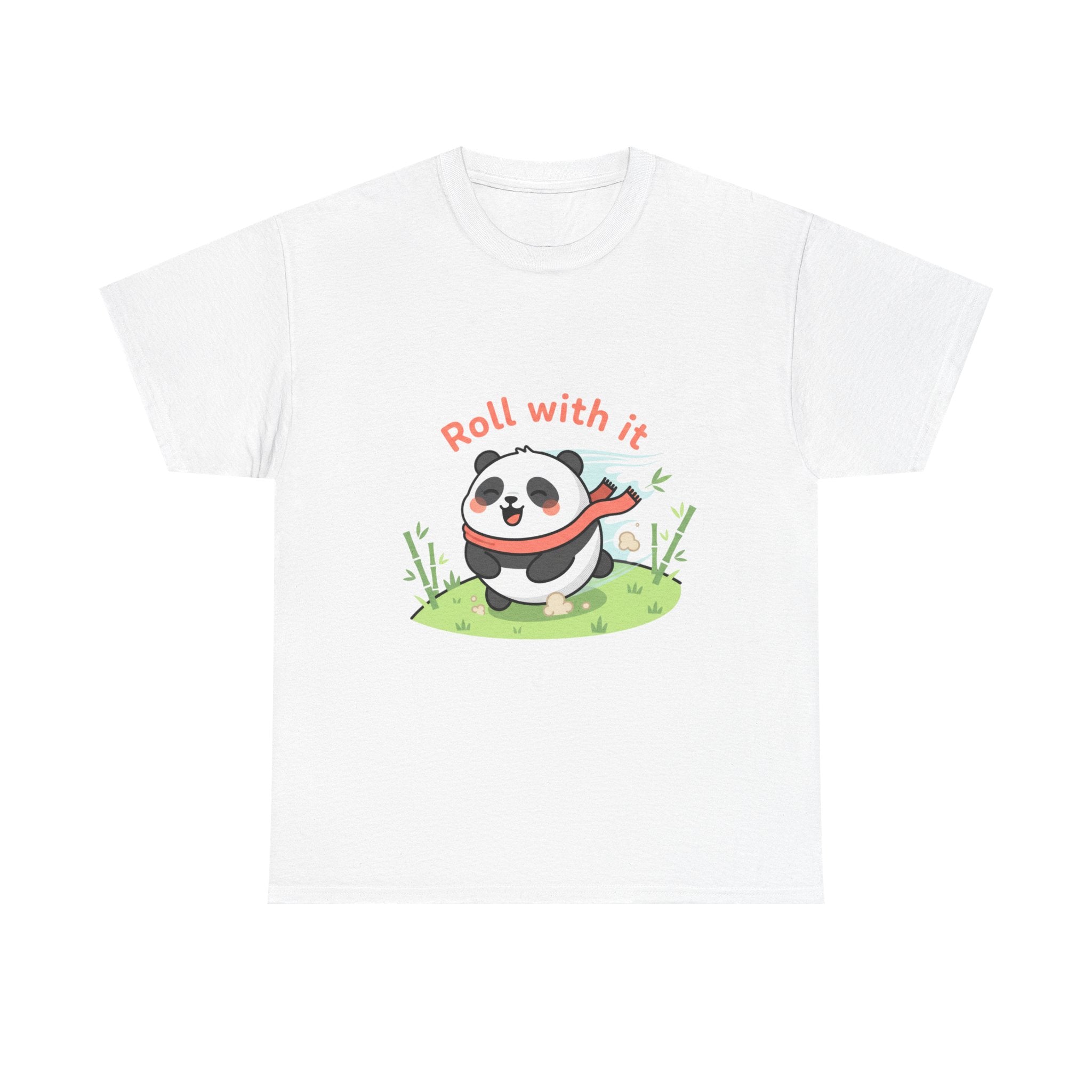 Panda "Roll With It" Cartoon Tee