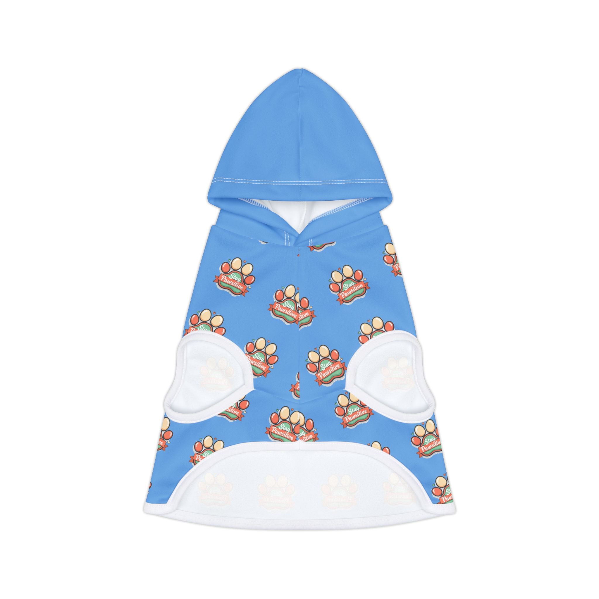 Blue Paw Print Pet Hoodie – Cute Paw Pattern Dog & Cat Sweatshirt