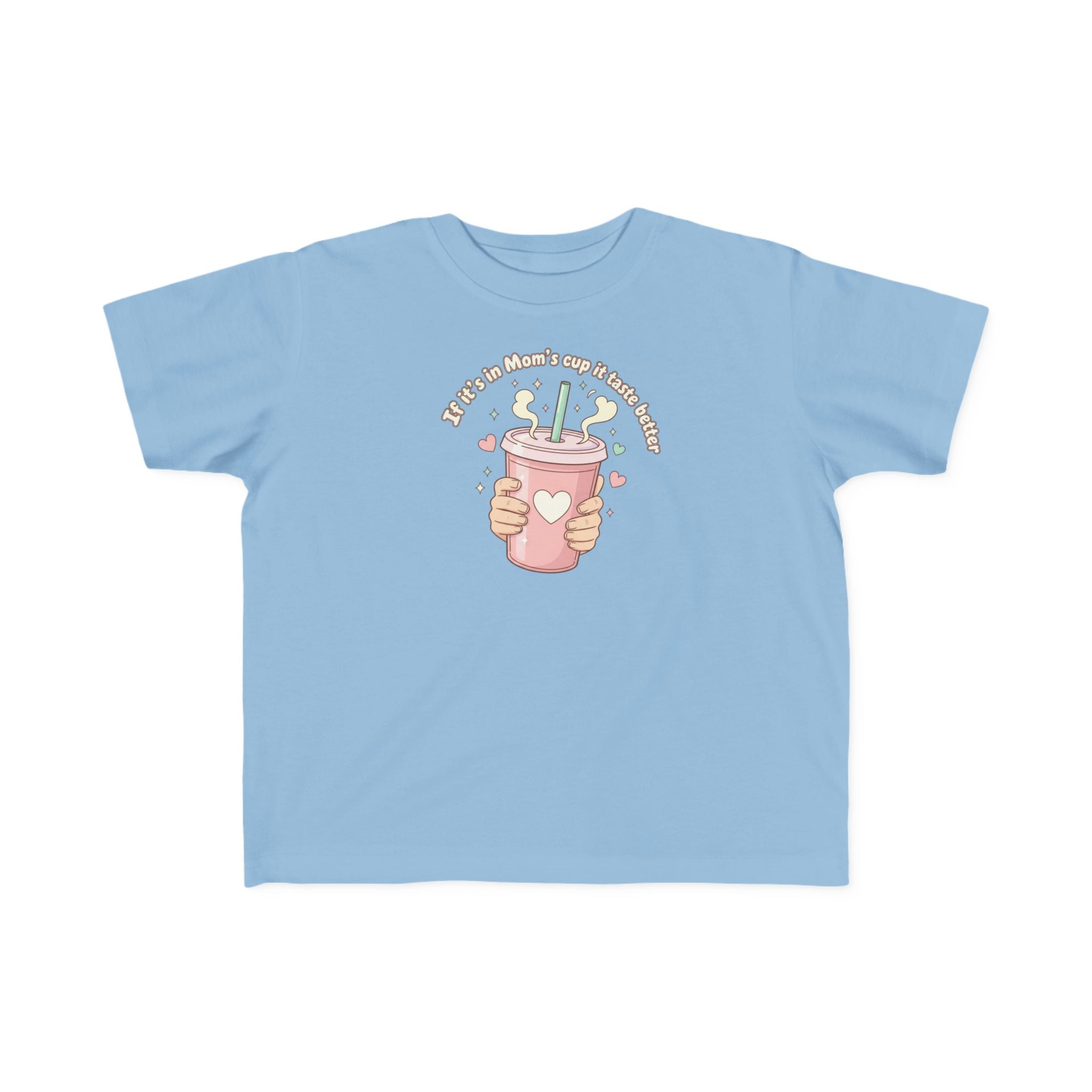 Toddler Tee — Cute Graphic 'Drinking from Mom's Cup' Humorous Kids Shirt