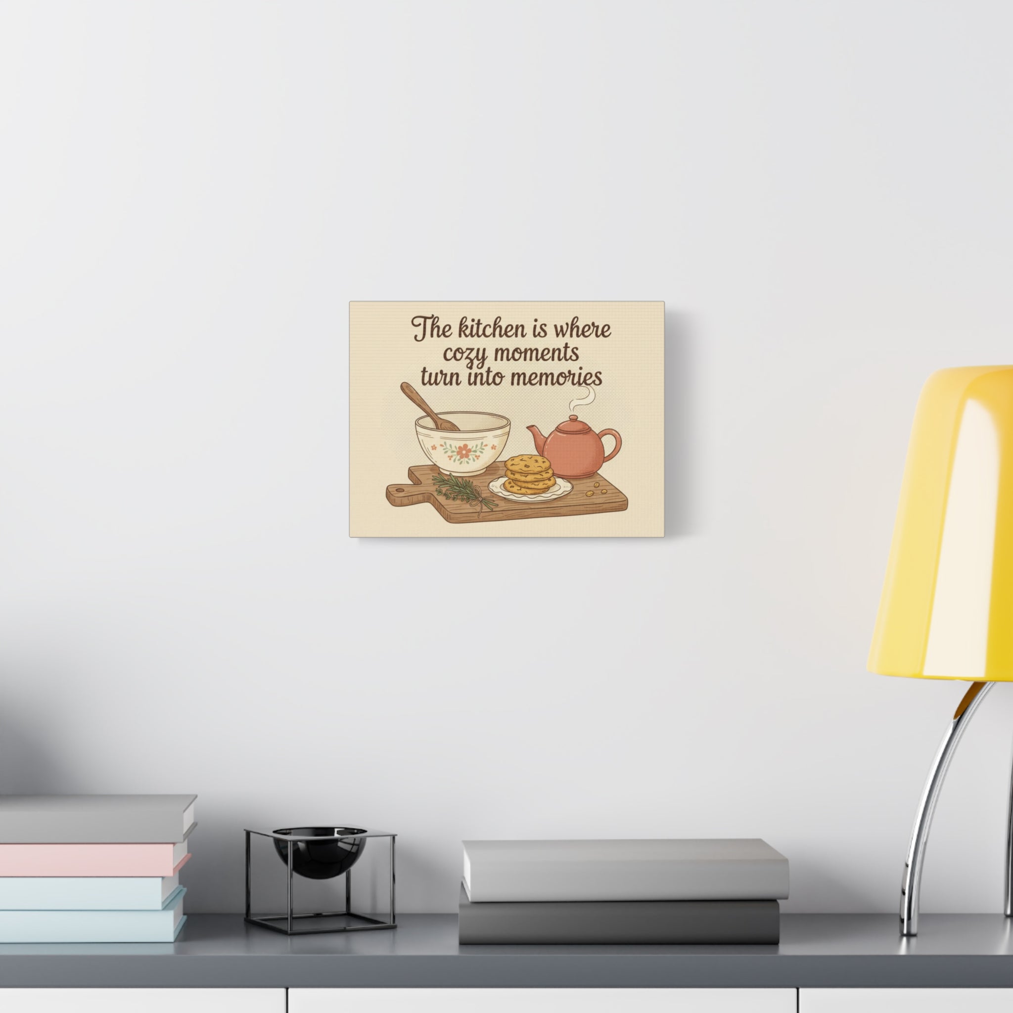 Kitchen Wall Art Canvas - "The kitchen is where cozy moments turn into memories"