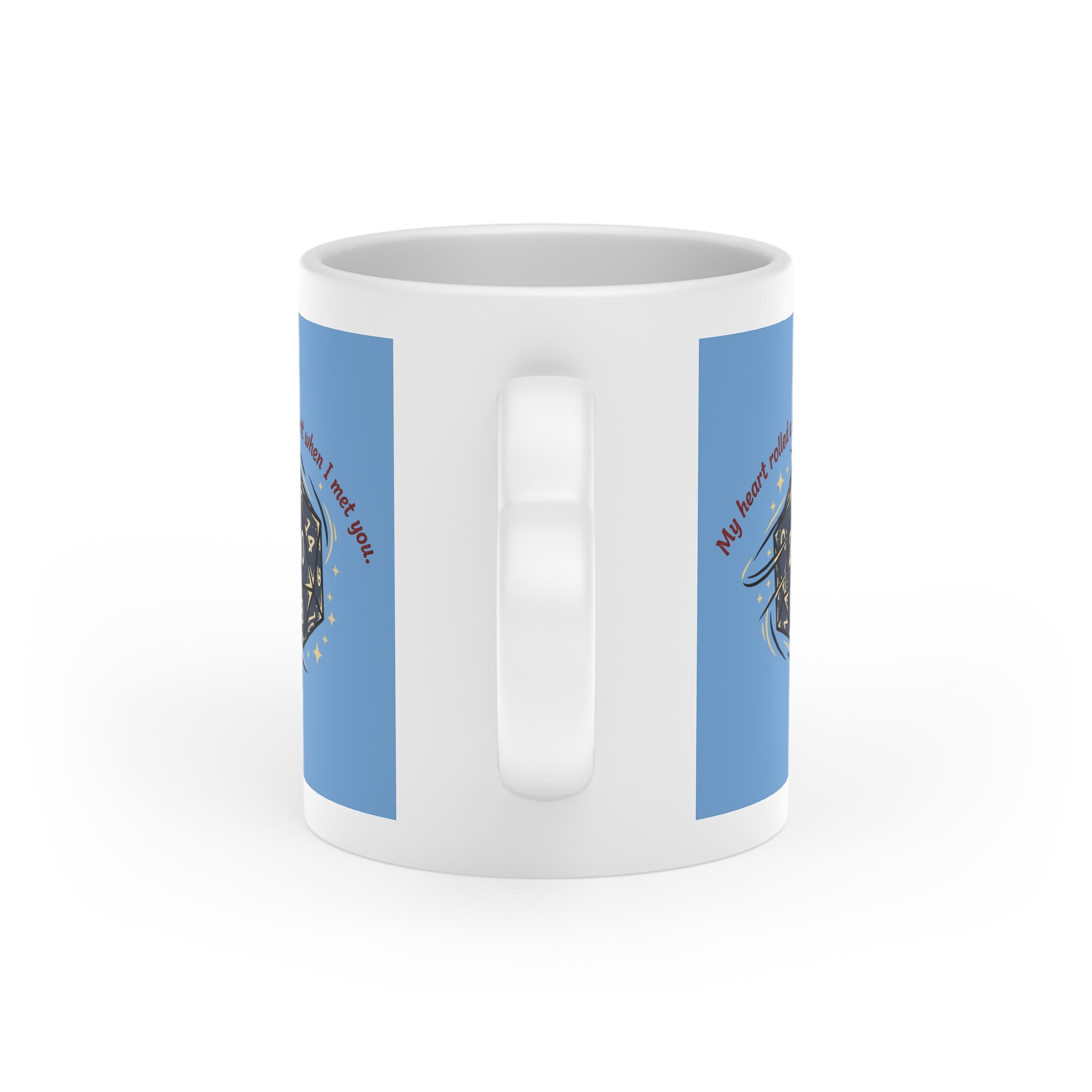 Heart-Shaped Mug — "My Heart Rolled a Crit When I Met You" RPG Love Coffee Cup