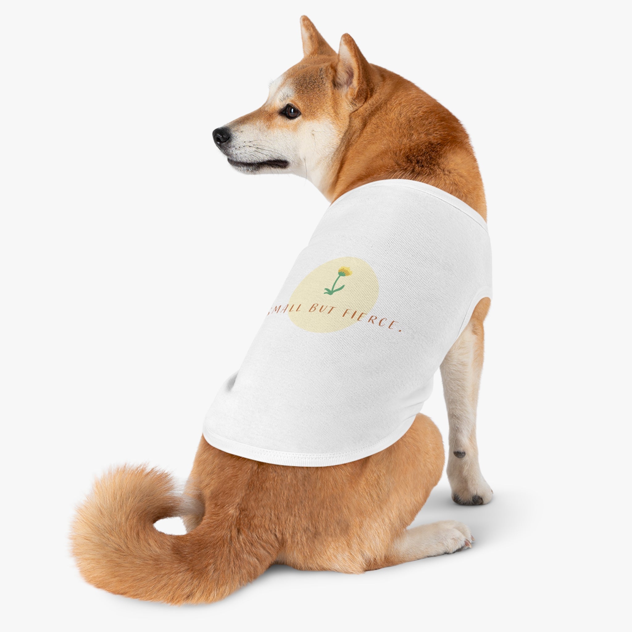 Small But Fierce Pet Tank Top — Floral Dandelion Graphic for Small Dogs & Cats
