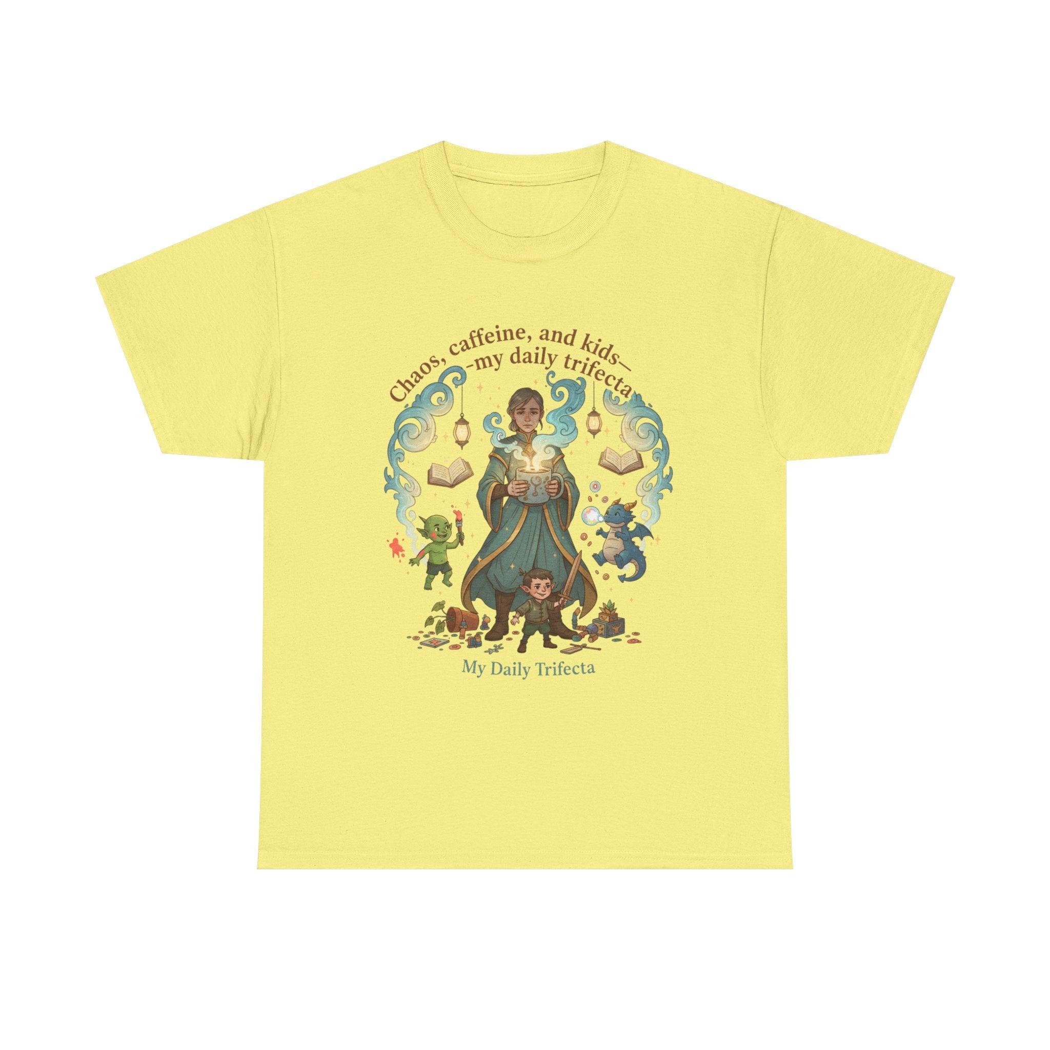 DND Chaos, Caffeine & Kids Parent T-Shirt — Magical Fantasy Roleplay Tee