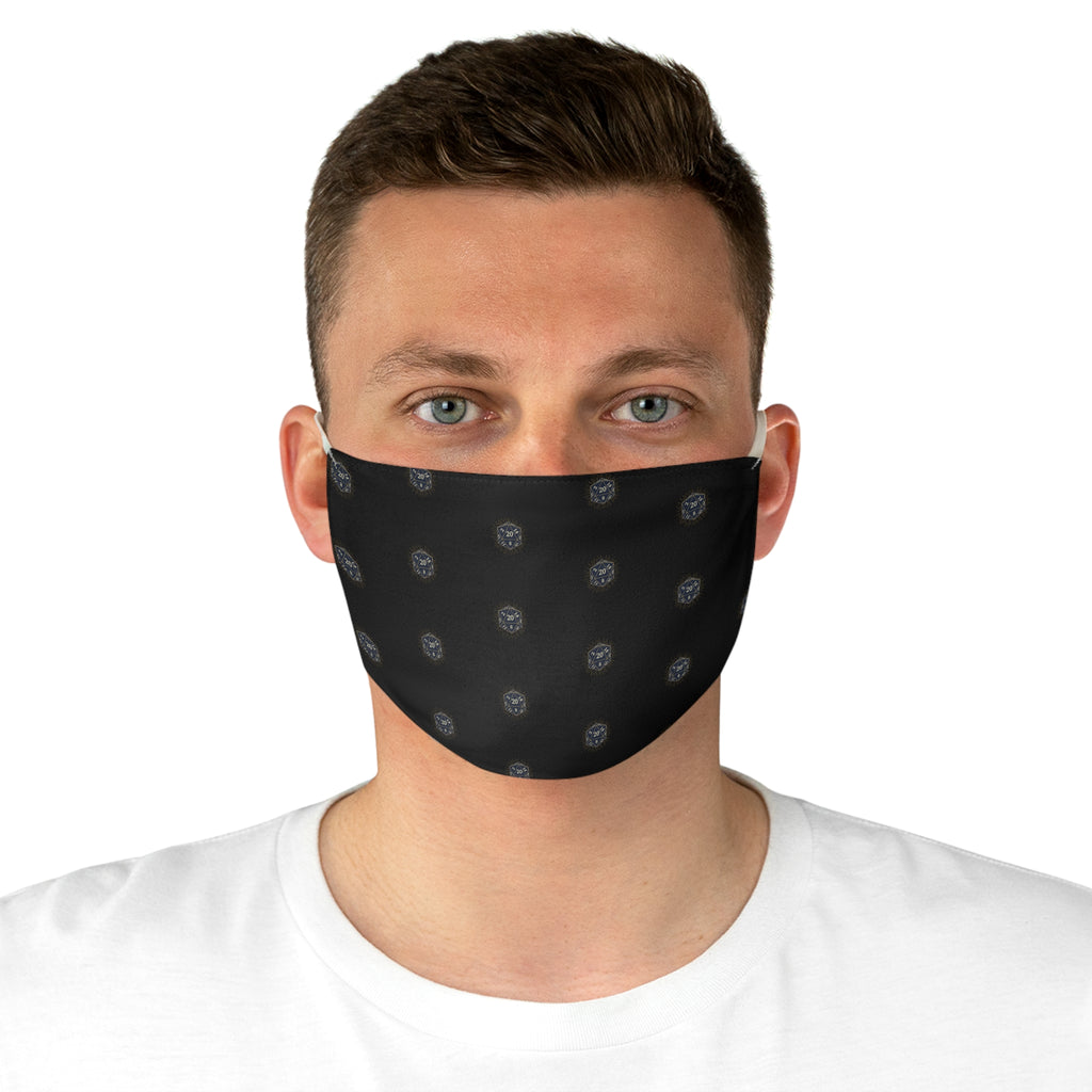D20 Dice Black Reuseable Face Mask