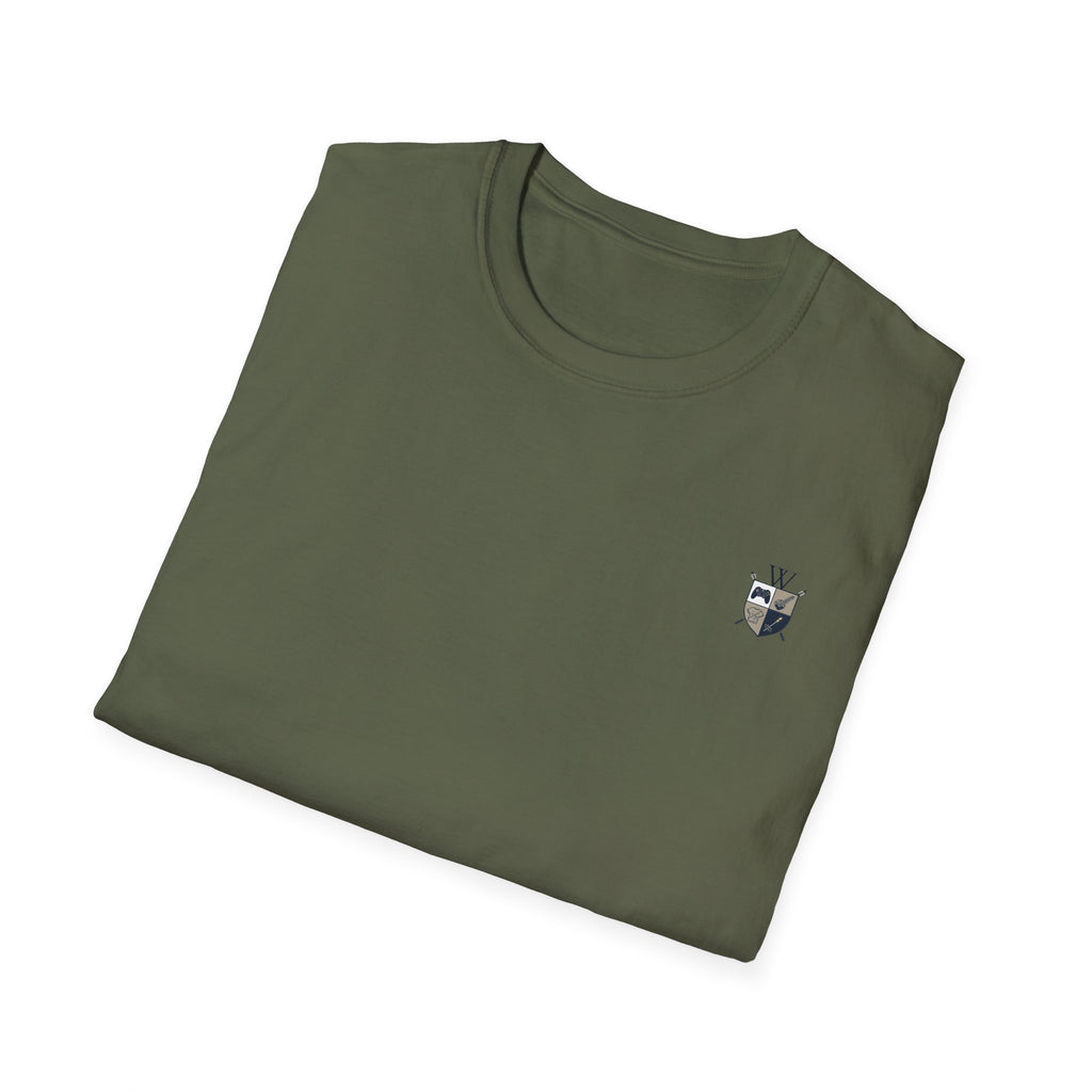 Motherhood Badge T-Shirt — "Motherhood: Fueled by Love, Coffee & Wine" Graphic Tee