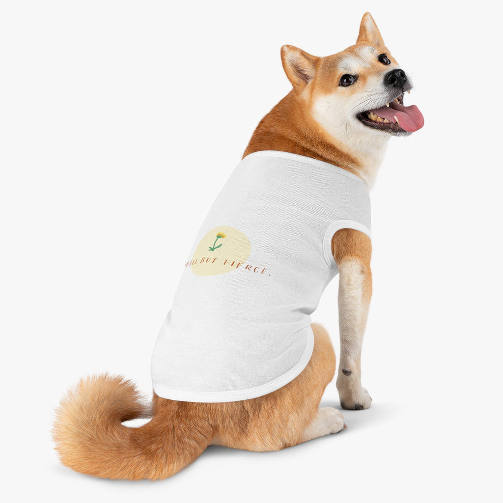 Small But Fierce Pet Tank Top — Floral Dandelion Graphic for Small Dogs & Cats