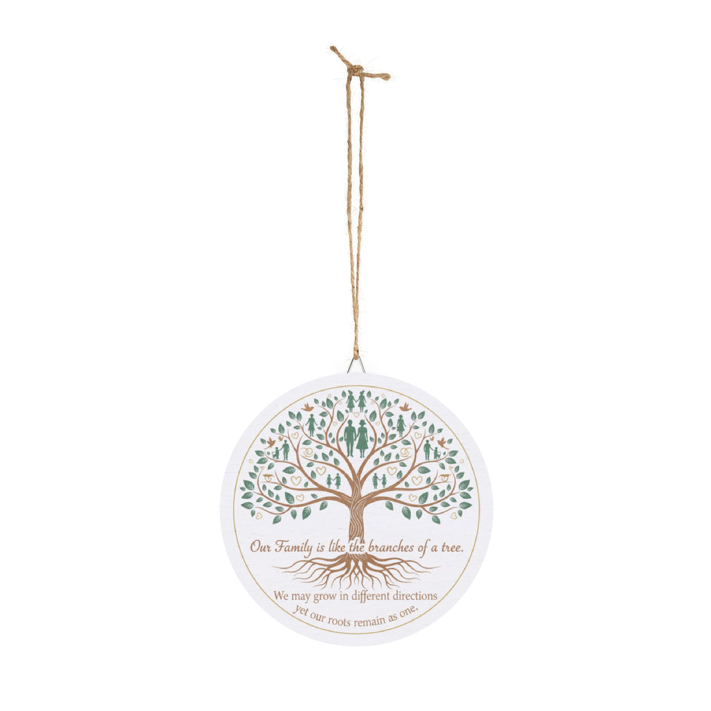Family Tree Wood Sign – “Our Family is like the branches of a tree” Round Wall Plaque