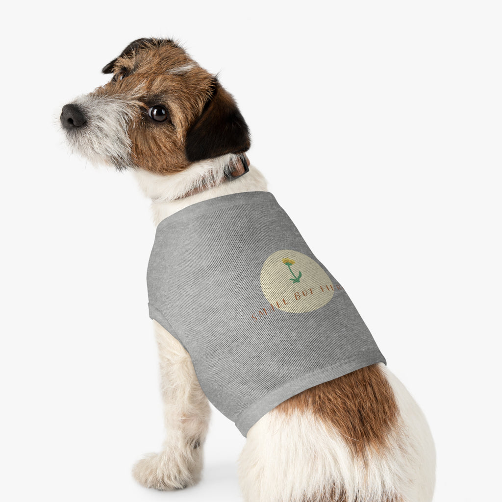 Small But Fierce Pet Tank Top — Floral Dandelion Graphic for Small Dogs & Cats