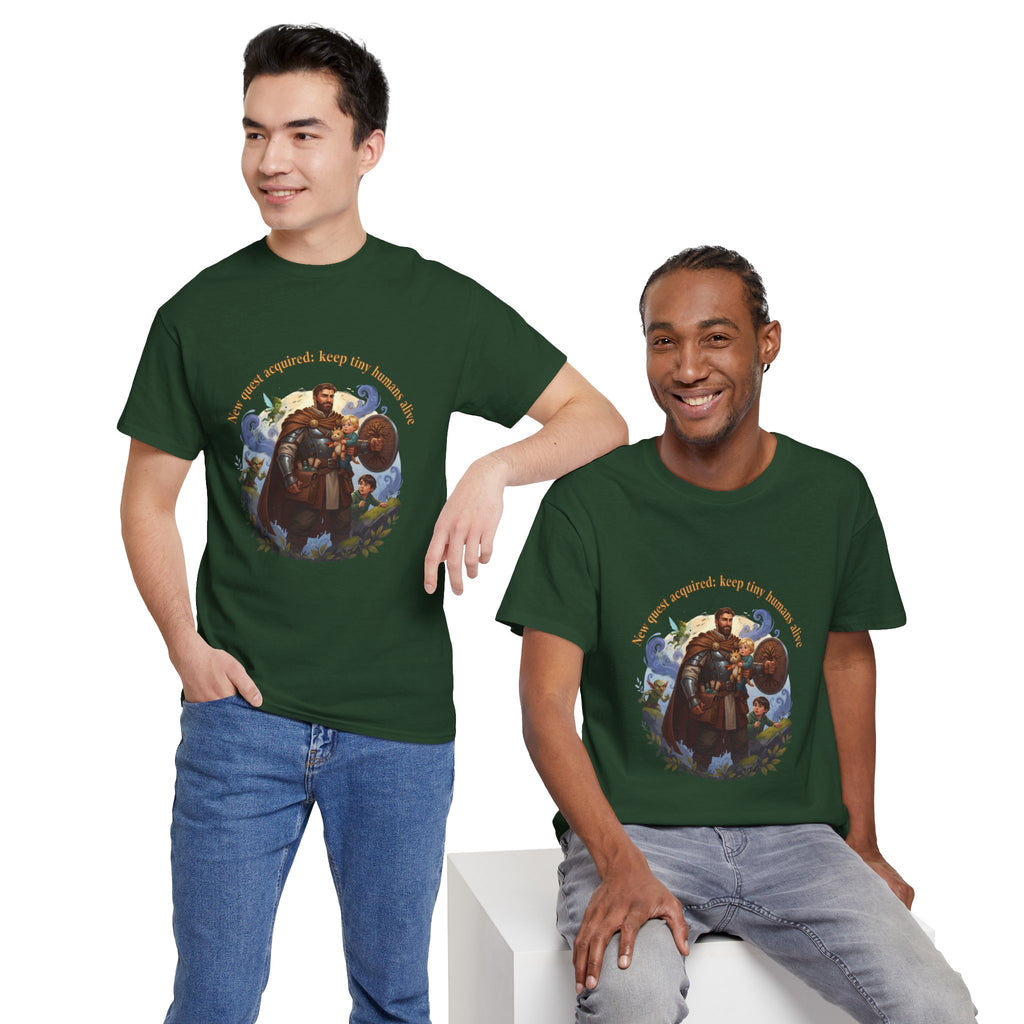 New Quest Acquired: Keep Tiny Humans Alive Dad Shirt — Father's Day Tee