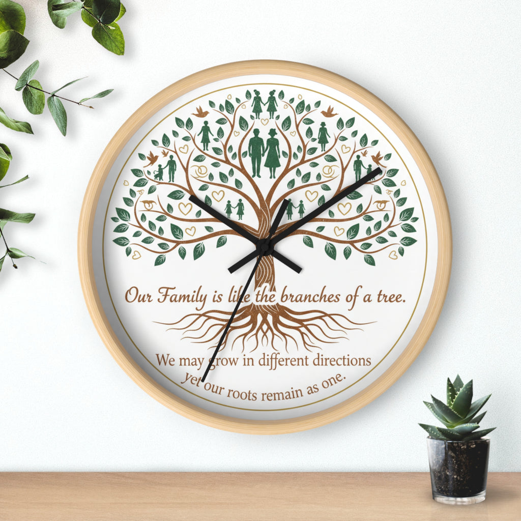 Family Tree Wall Clock — “Our Family is like the branches of a tree”