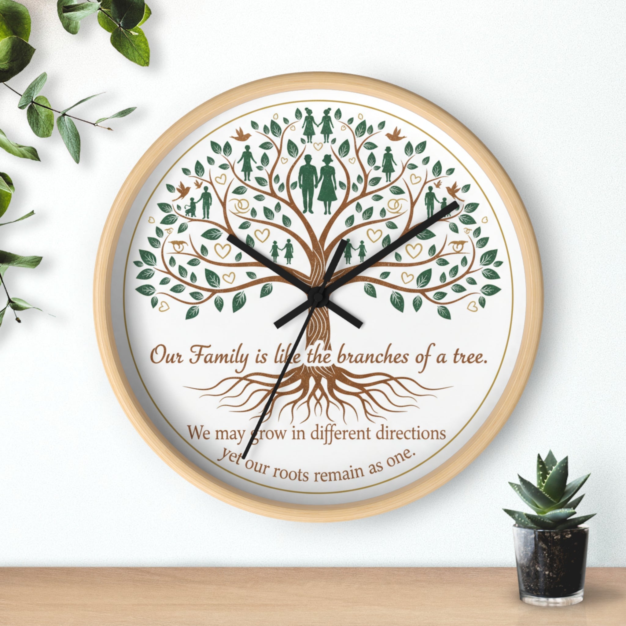 Family Tree Wall Clock — “Our Family is like the branches of a tree”
