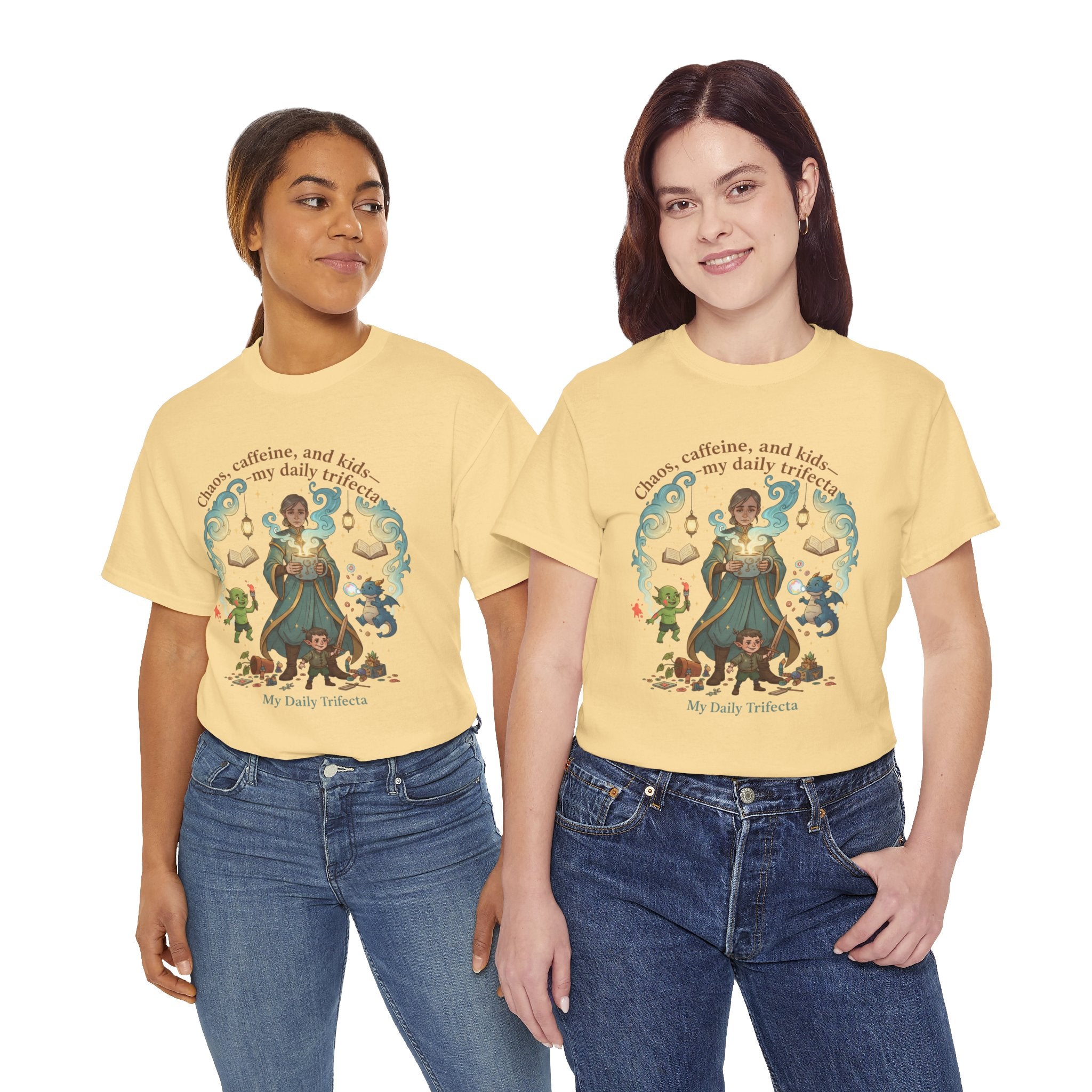 DND Chaos, Caffeine & Kids Parent T-Shirt — Magical Fantasy Roleplay Tee