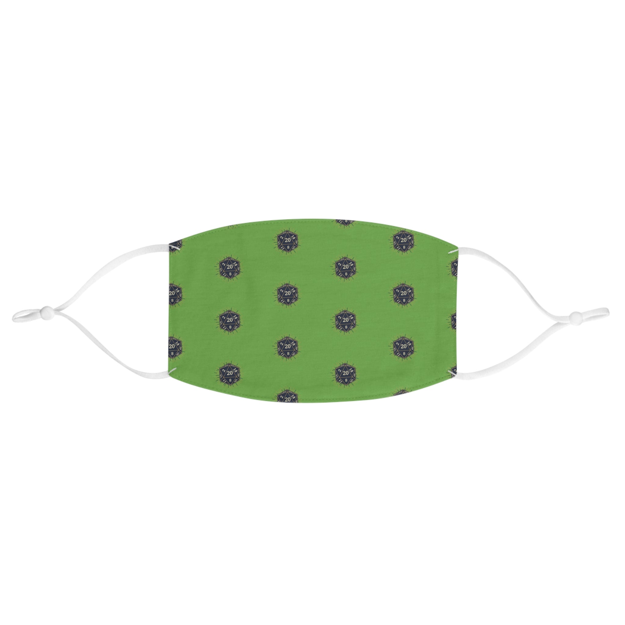 D20 Dice Green Reusable Cotton Protective Mask
