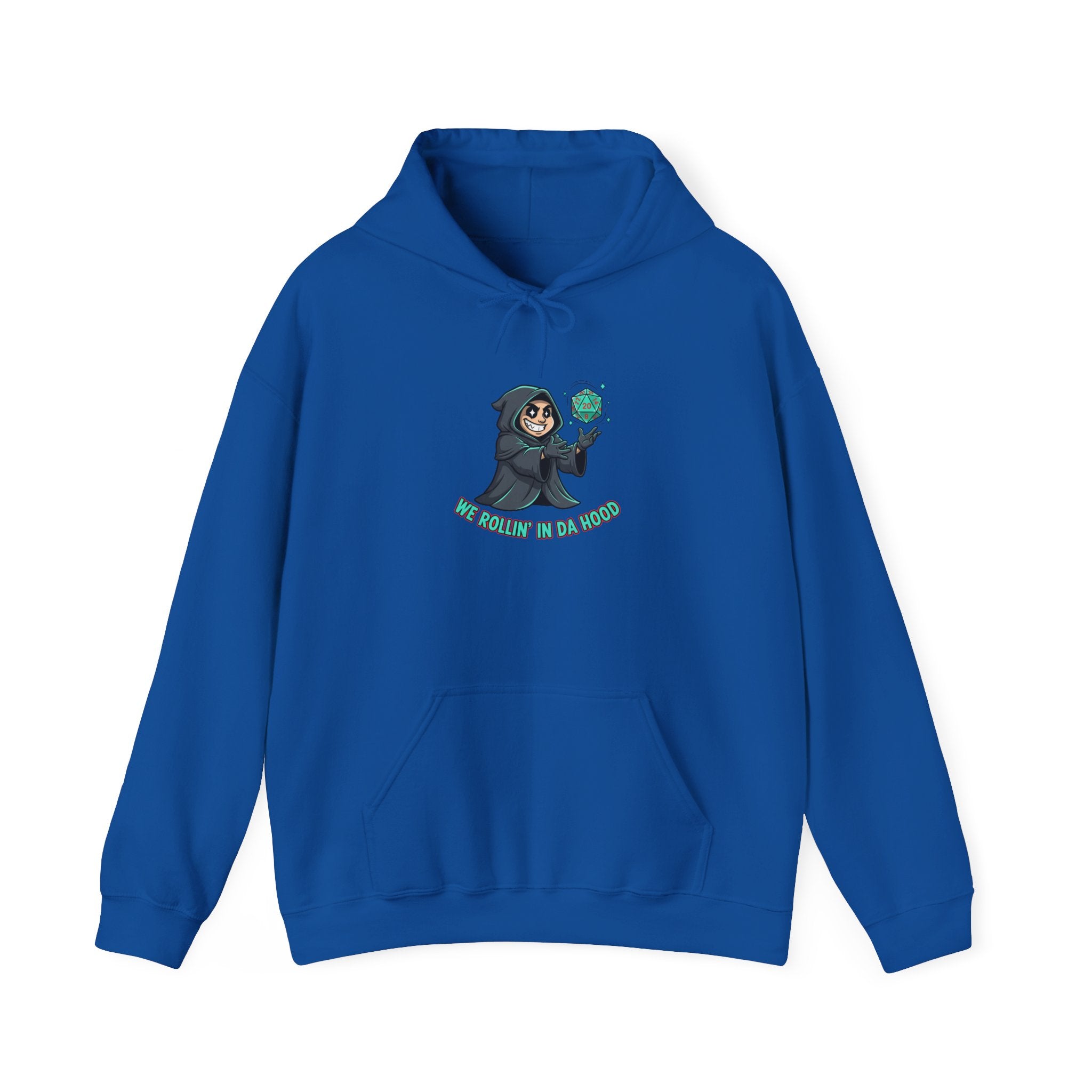 Grim Reaper D20 Hoodie — "Rollin' in da Hood" RPG Gaming Sweatshirt