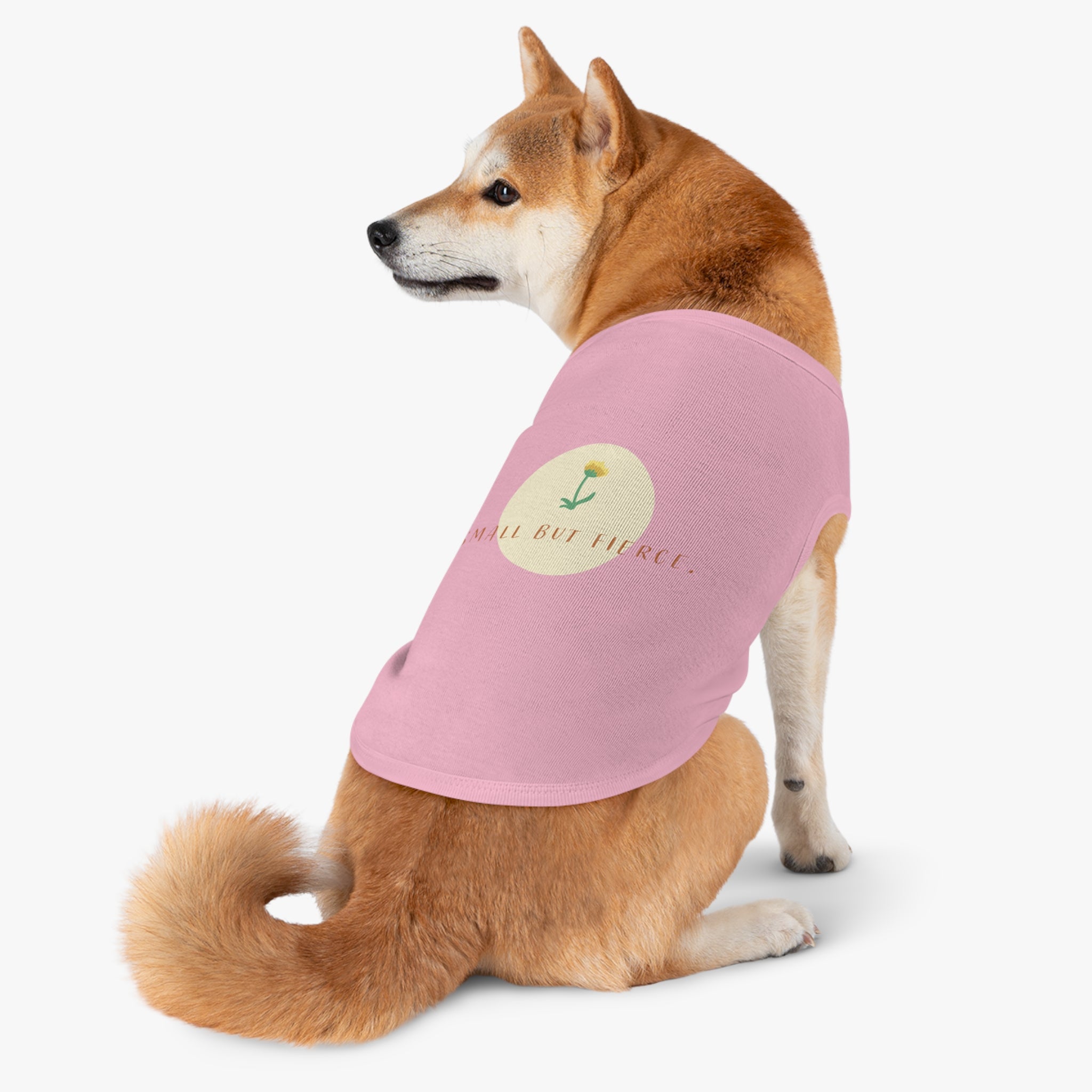 Small But Fierce Pet Tank Top — Floral Dandelion Graphic for Small Dogs & Cats