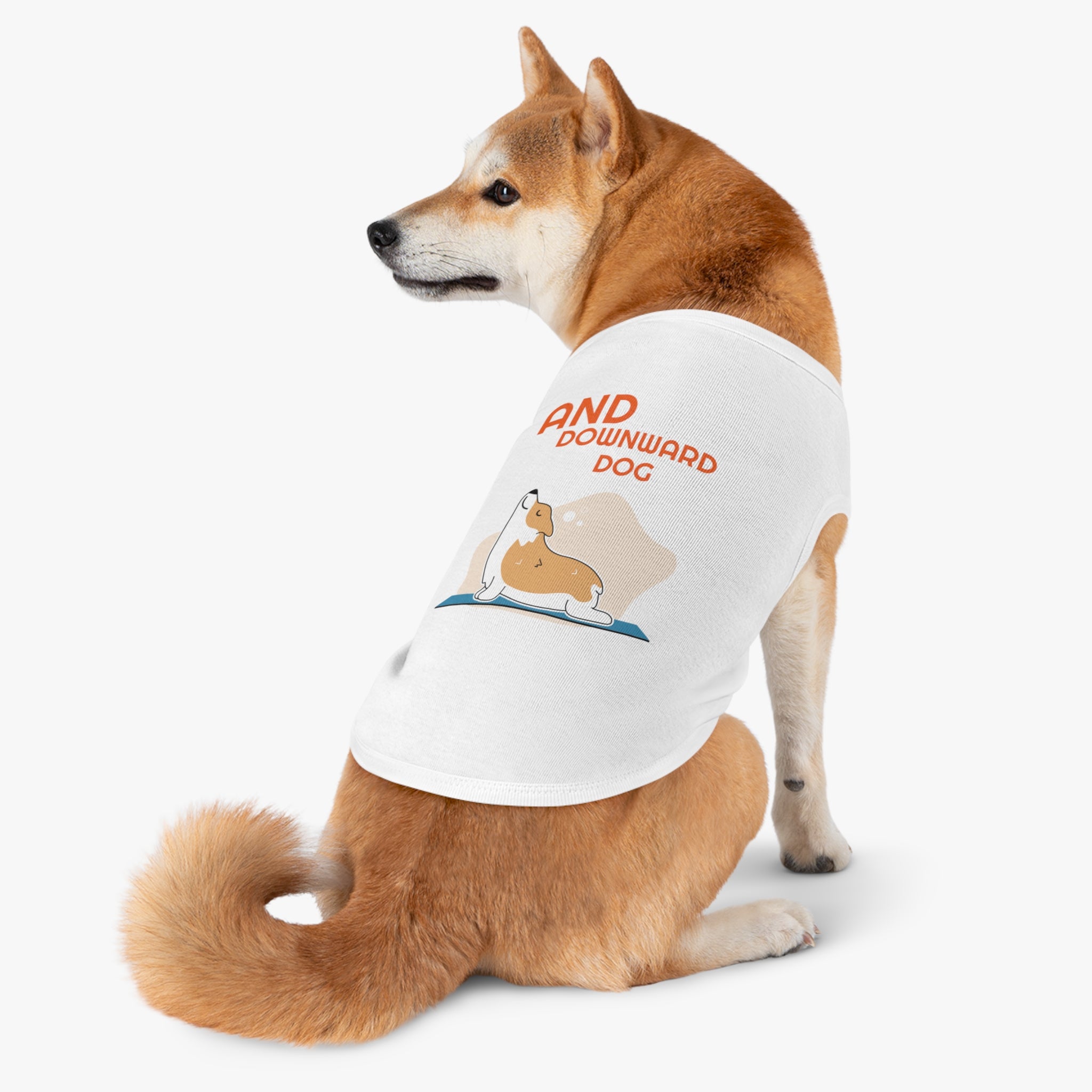 And Downward Dog Corgi Pet Tank Top — Cute Yoga Dog Shirt for Small Dogs