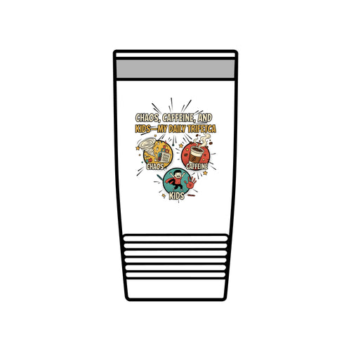 20oz Insulated Tumbler — "Chaos, Caffeine, and Kids" Travel Mug