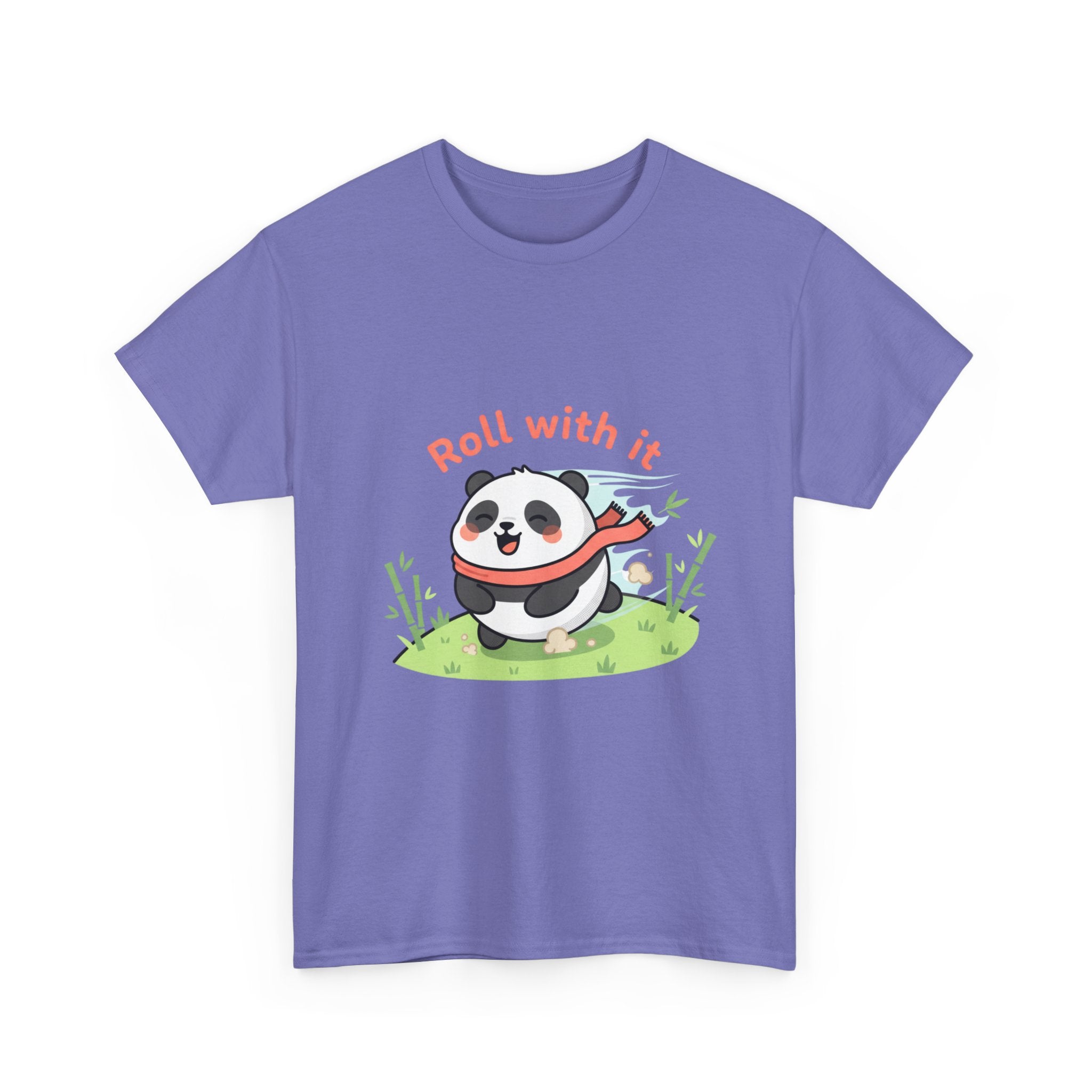 Panda "Roll With It" Cartoon Tee