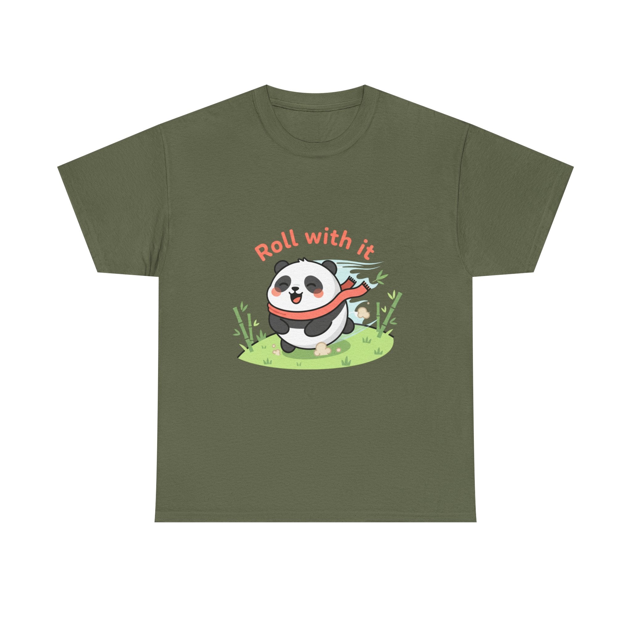 Panda "Roll With It" Cartoon Tee
