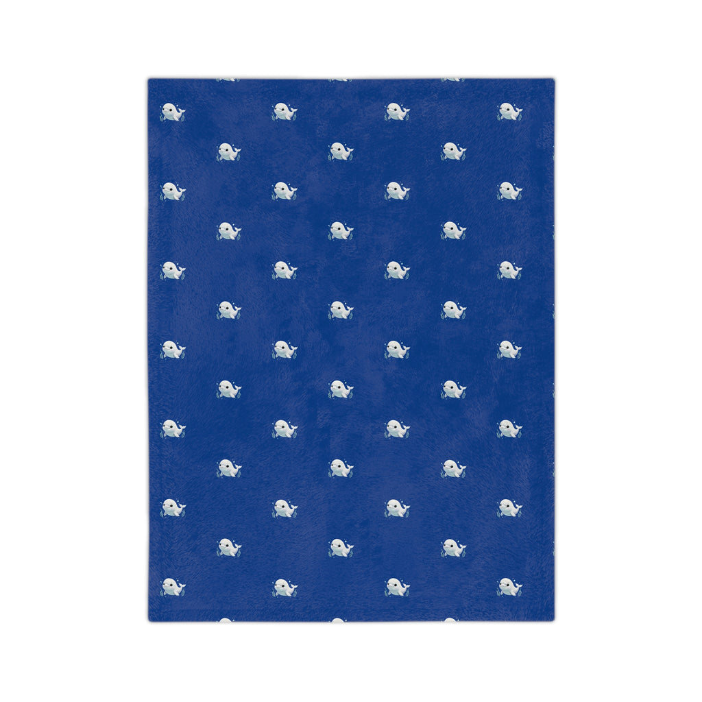 Baby Beluga Whale Velveteen Microfiber Blanket — Cozy Infant Throw