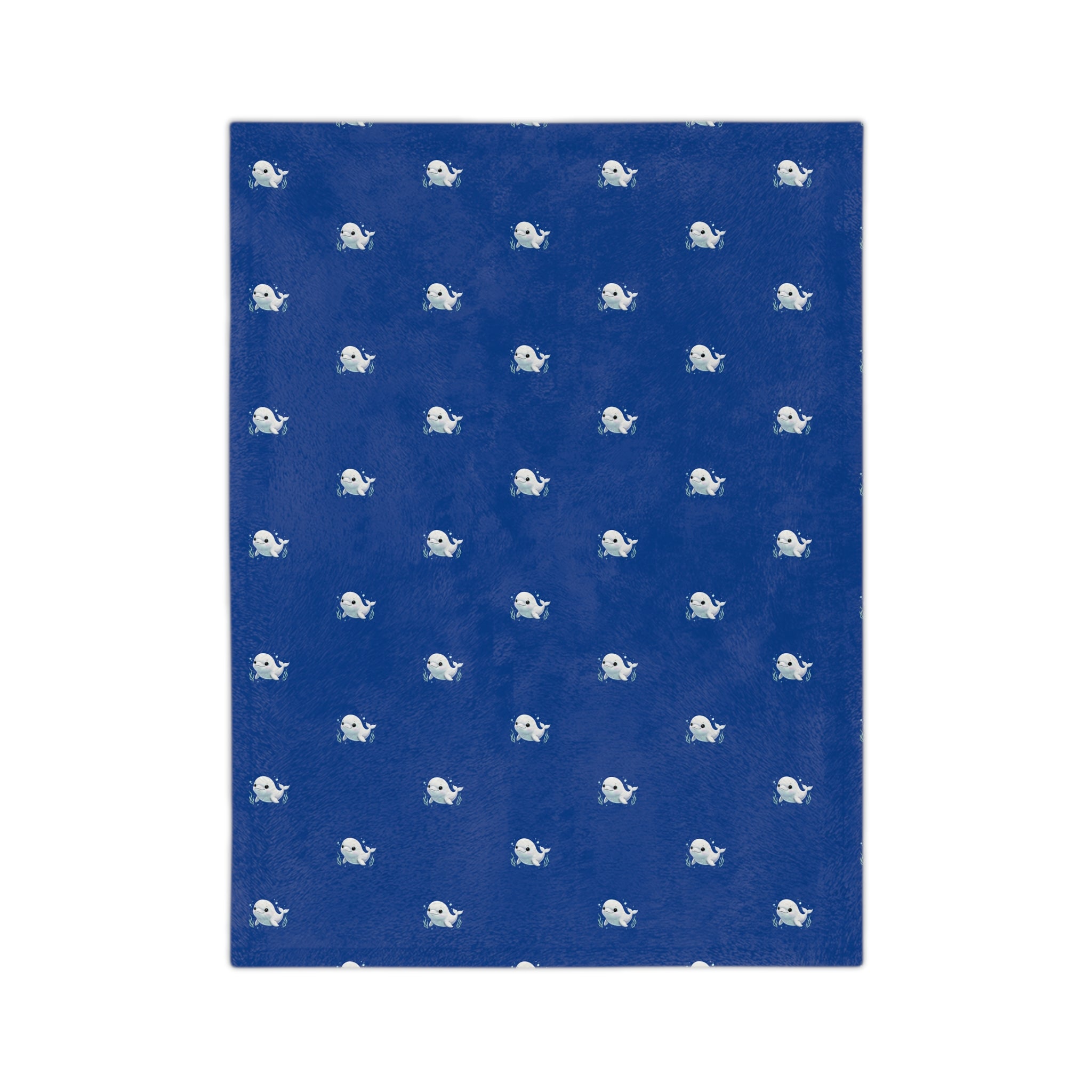 Baby Beluga Whale Velveteen Microfiber Blanket — Cozy Infant Throw