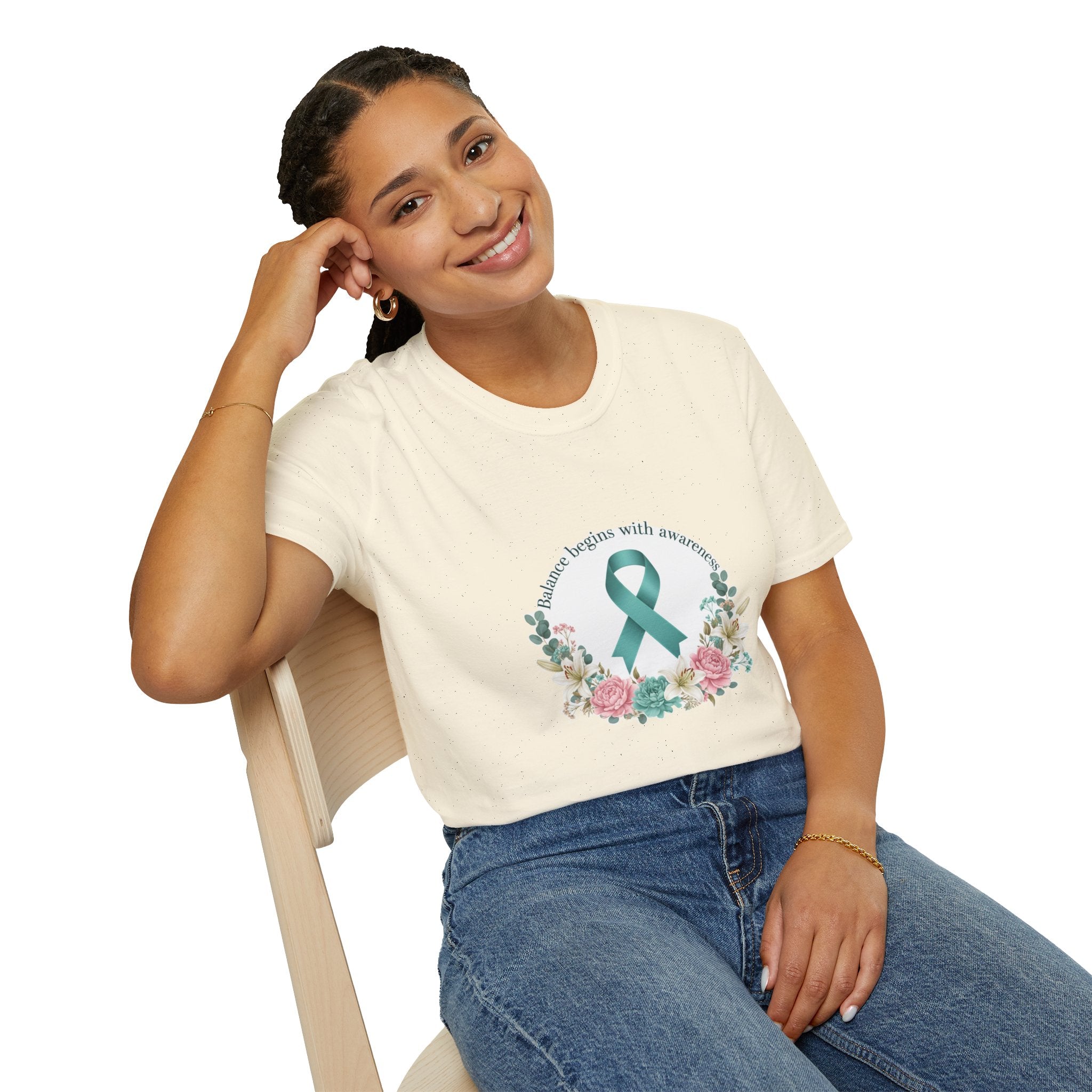 PCOS Awareness Teal Ribbon Warrior T-Shirt