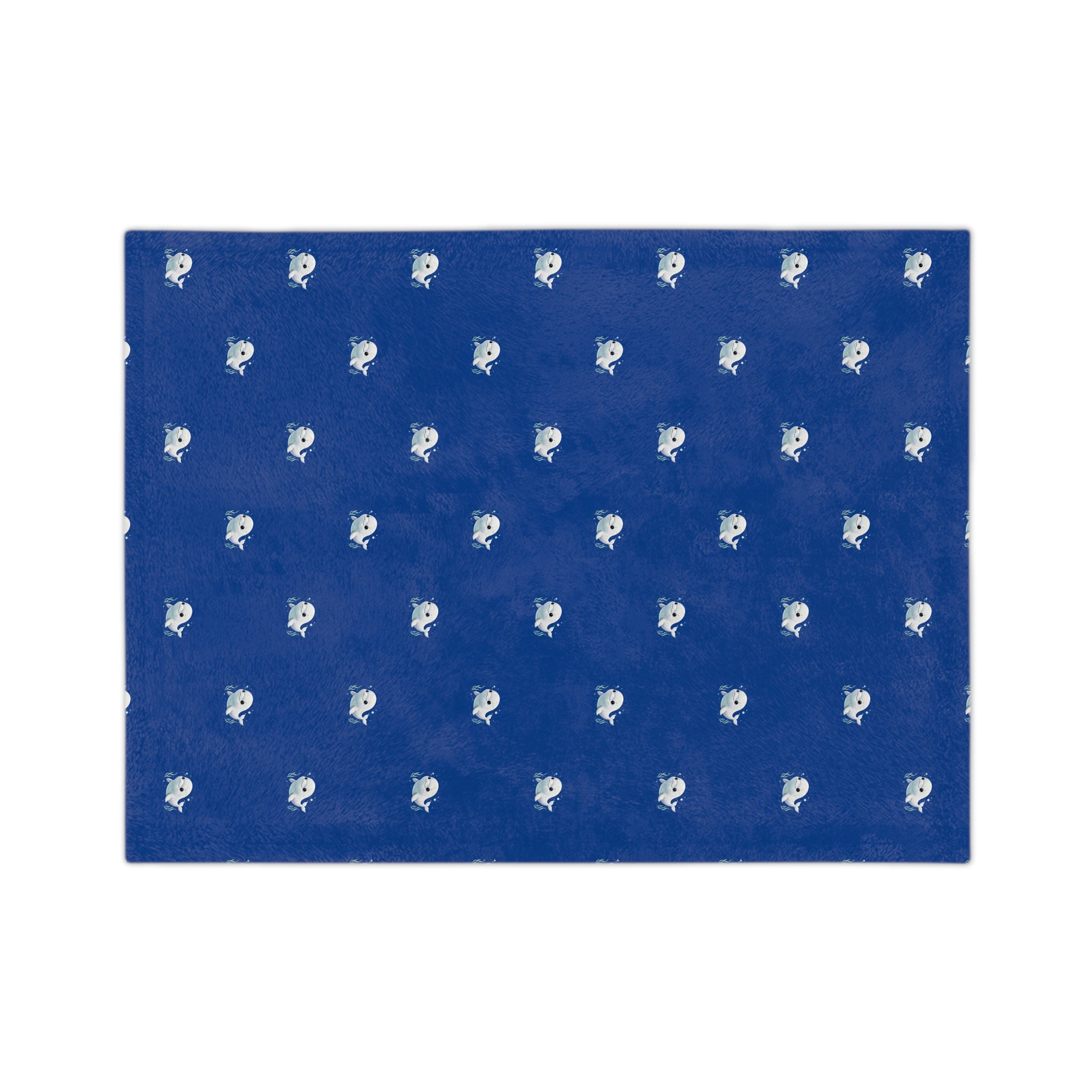 Baby Beluga Whale Velveteen Microfiber Blanket — Cozy Infant Throw