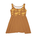 Golden Floral Skater Dress