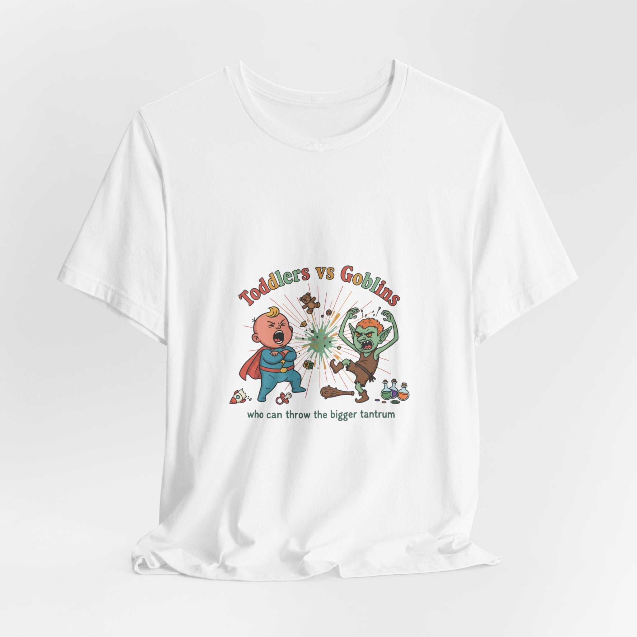 Goblins vs Toddlers T-Shirt — "Who Can Throw the Bigger Tantrum" Funny Kids & Parent Shirt