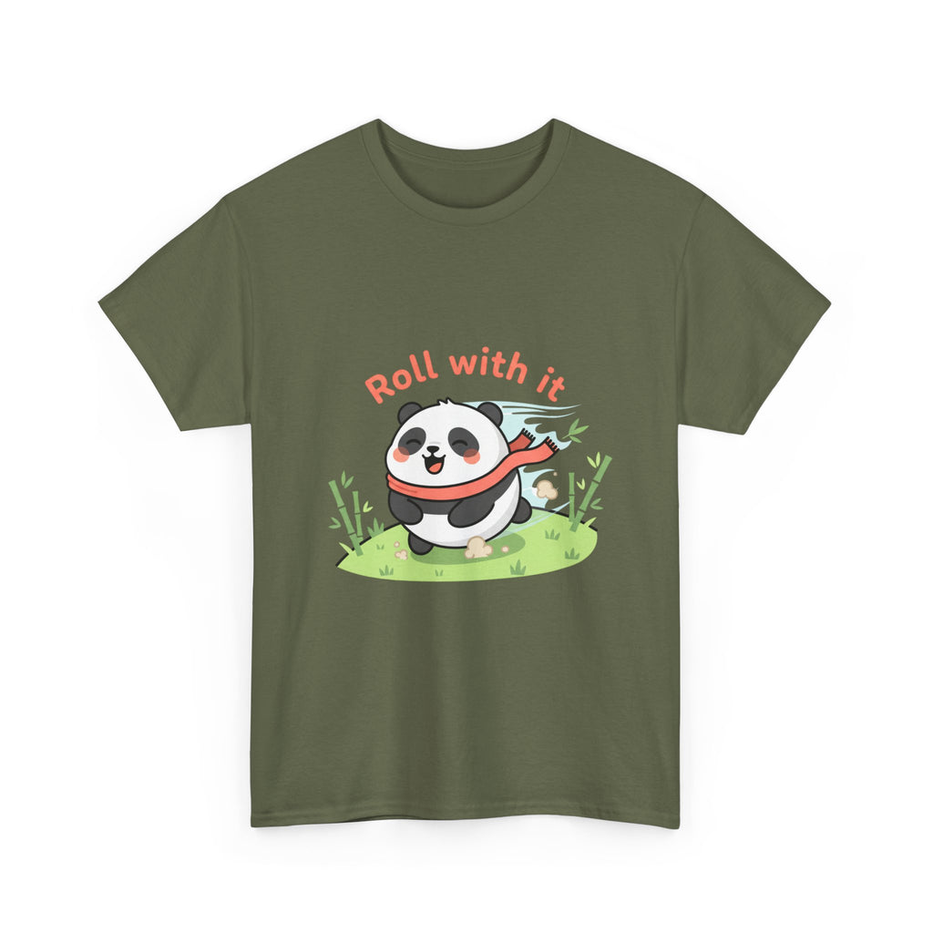 Panda "Roll With It" Cartoon Tee