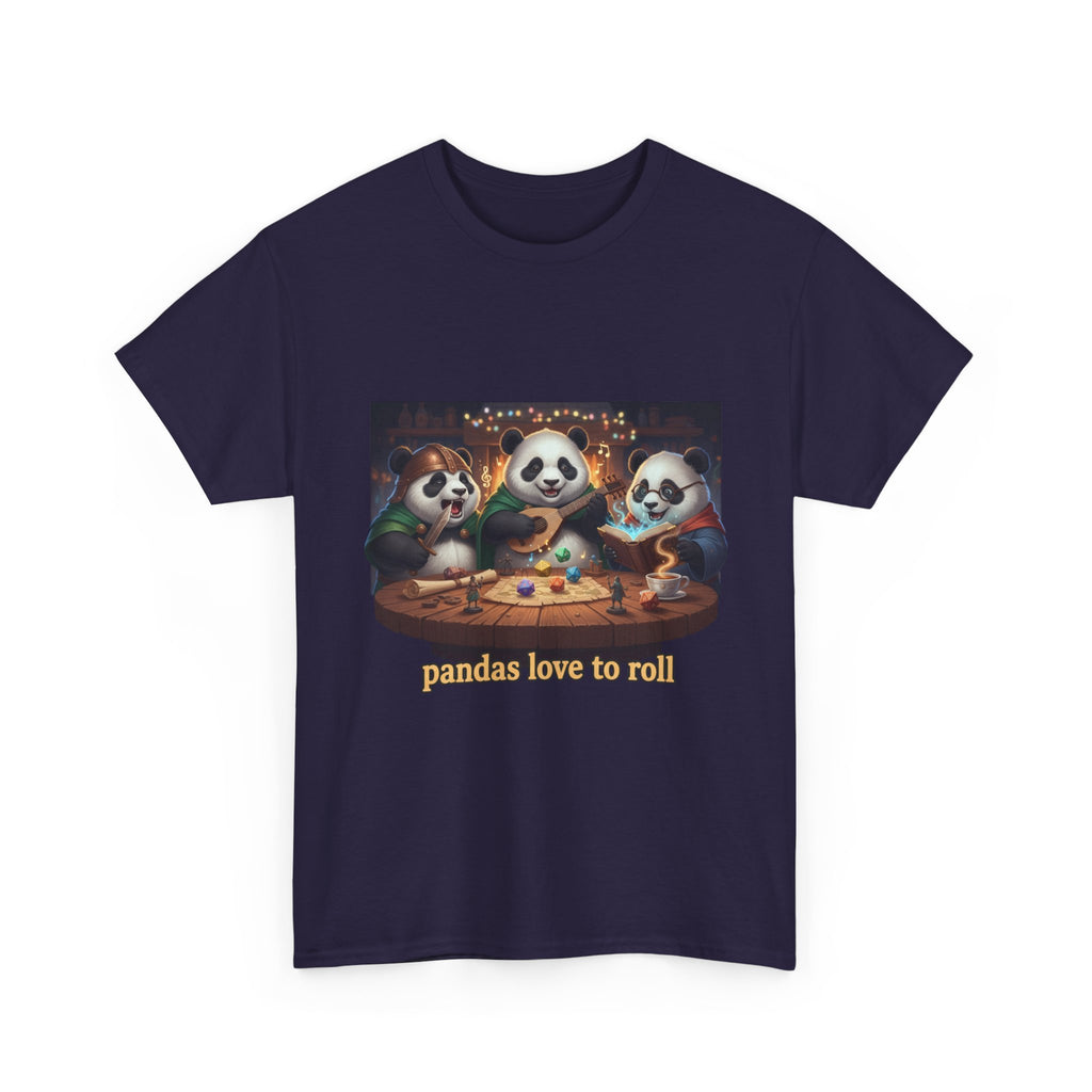 Pandas Love to Roll DnD T-Shirt — Fantasy Pandas Playing DnD Tee